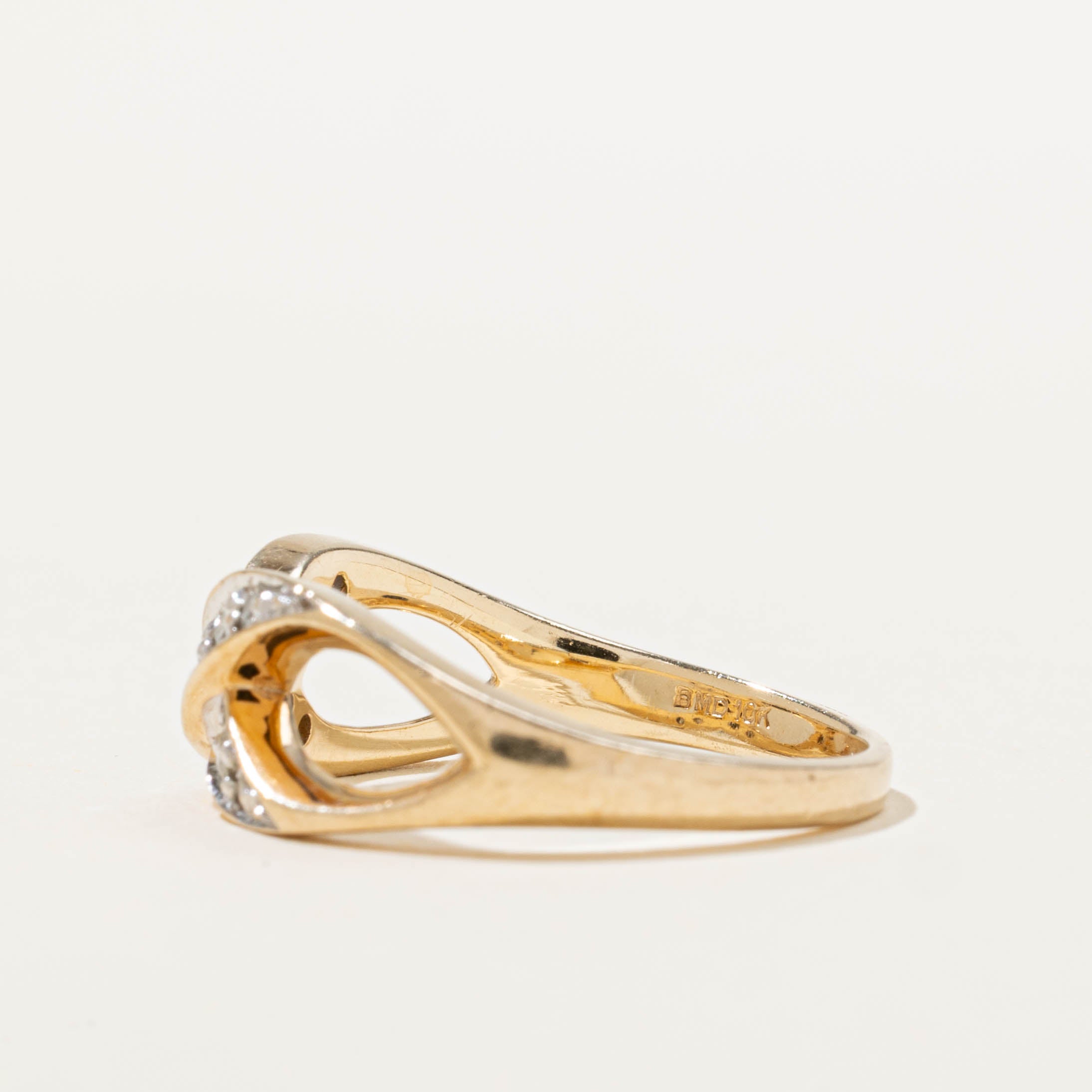 10k Diamond Infinity Crossover Ring | SZ 6.25