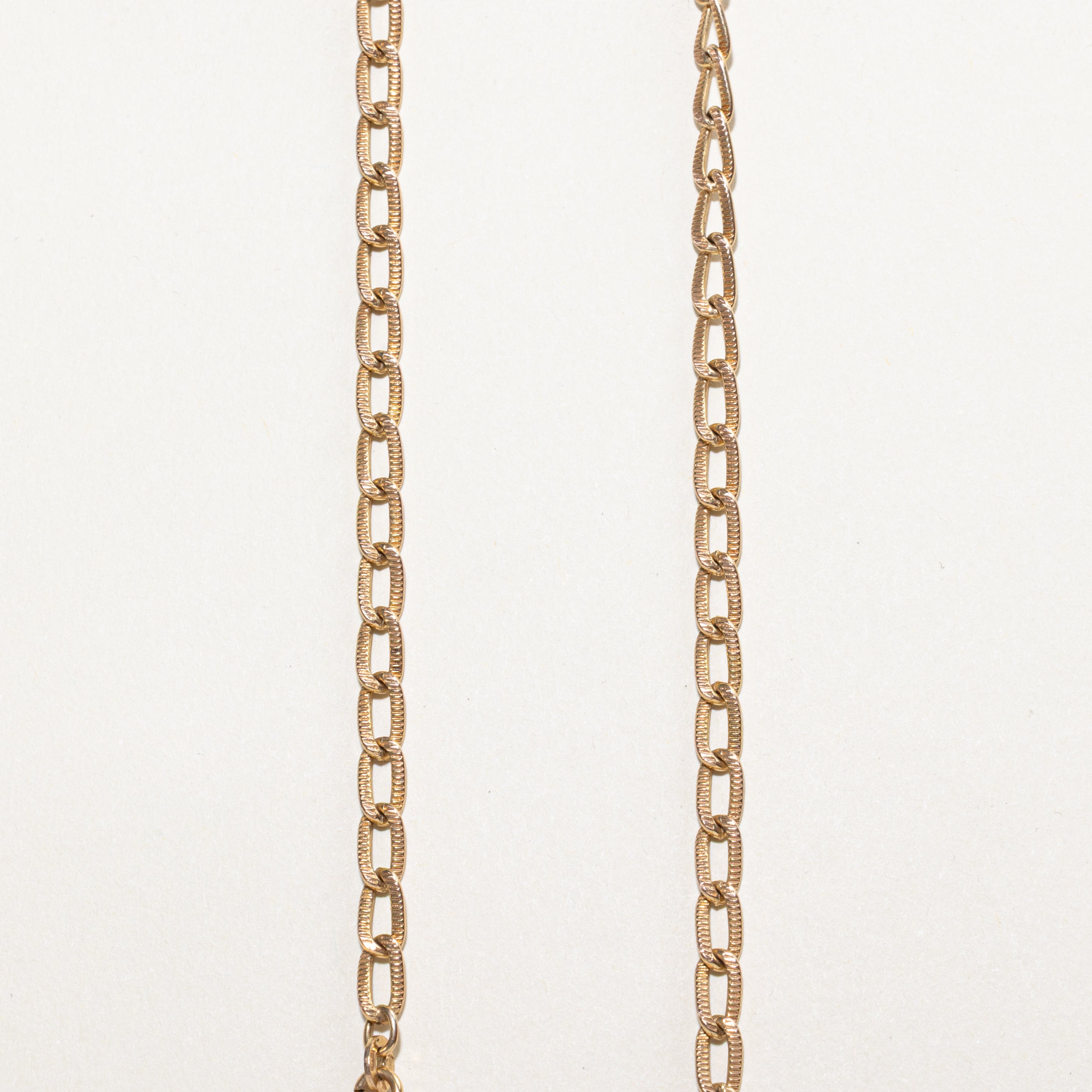 Italian 10k Yellow Gold Dog Clip Watch Chain | 15"