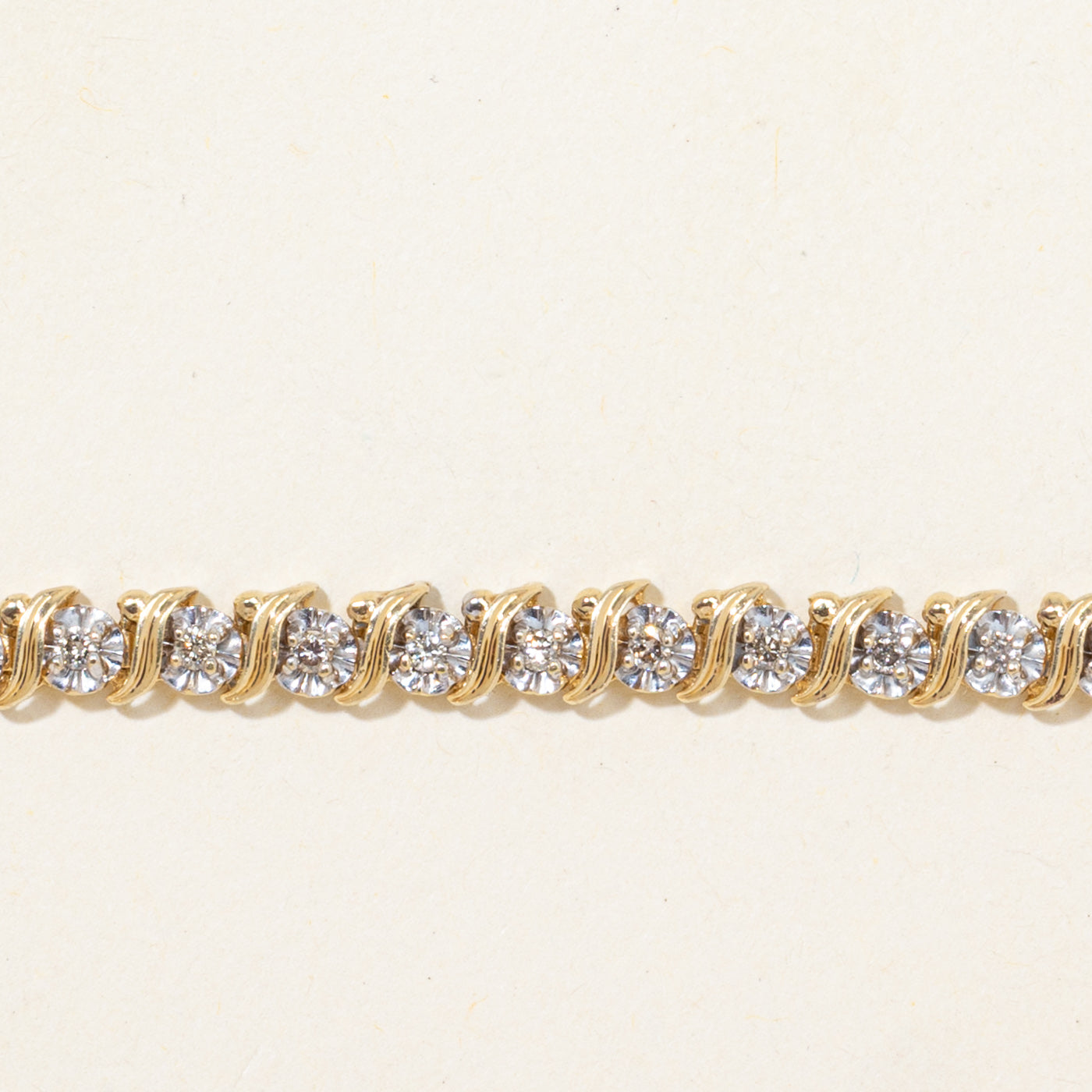 Illusion Set Diamond Wave Tennis Bracelet | 0.78ctw | 7.5"