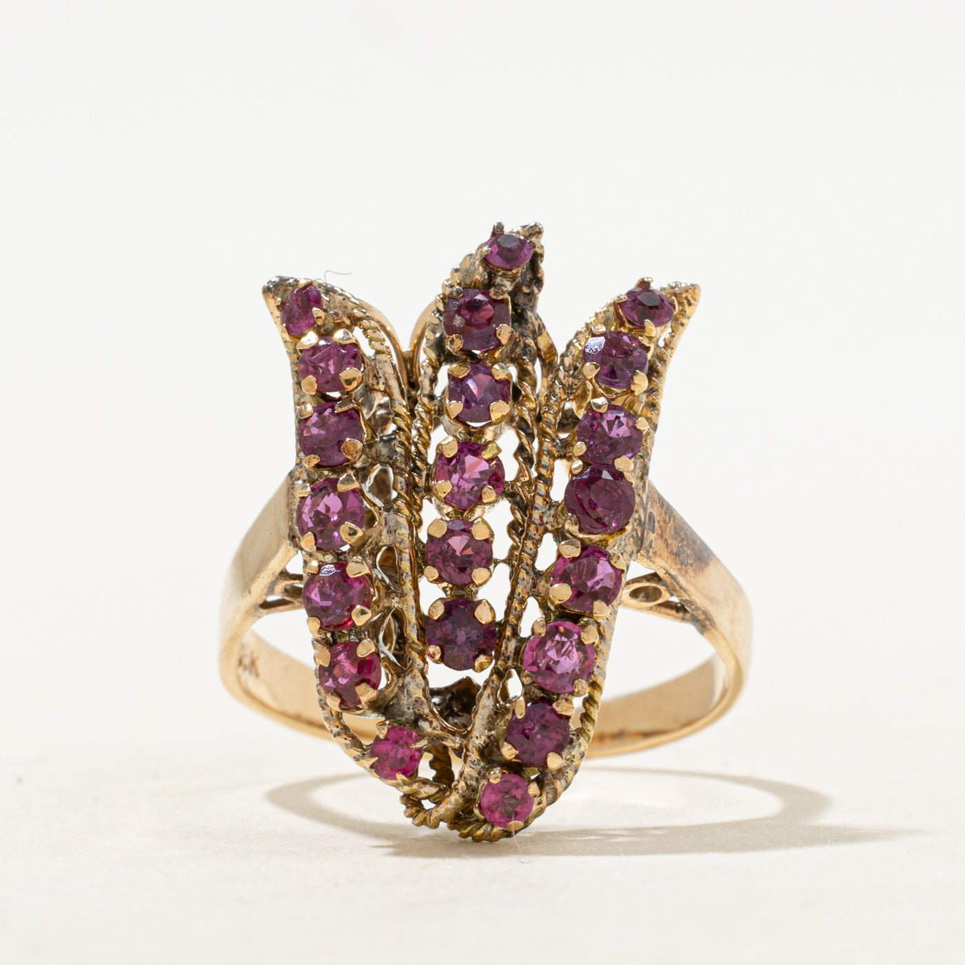 18k Ruby Floral Cocktail Ring | 1.80ctw | SZ 9.25