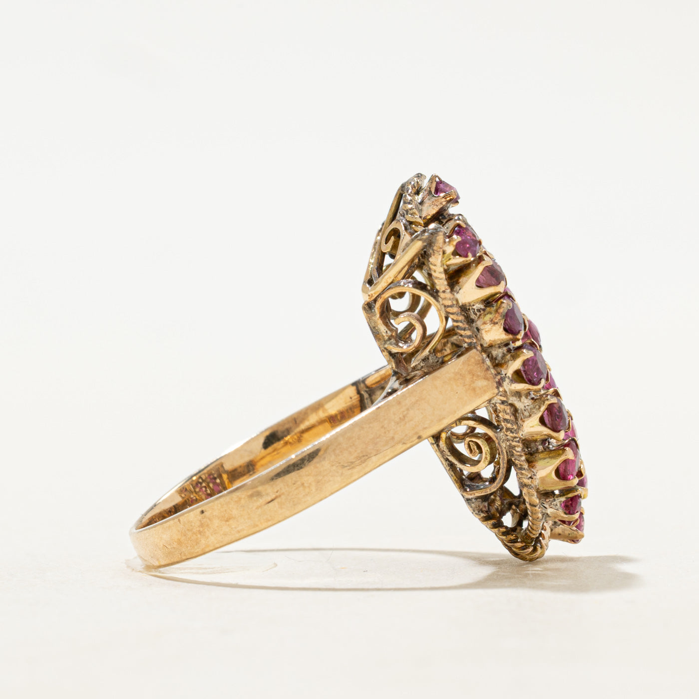 18k Ruby Floral Cocktail Ring | 1.80ctw | SZ 9.25