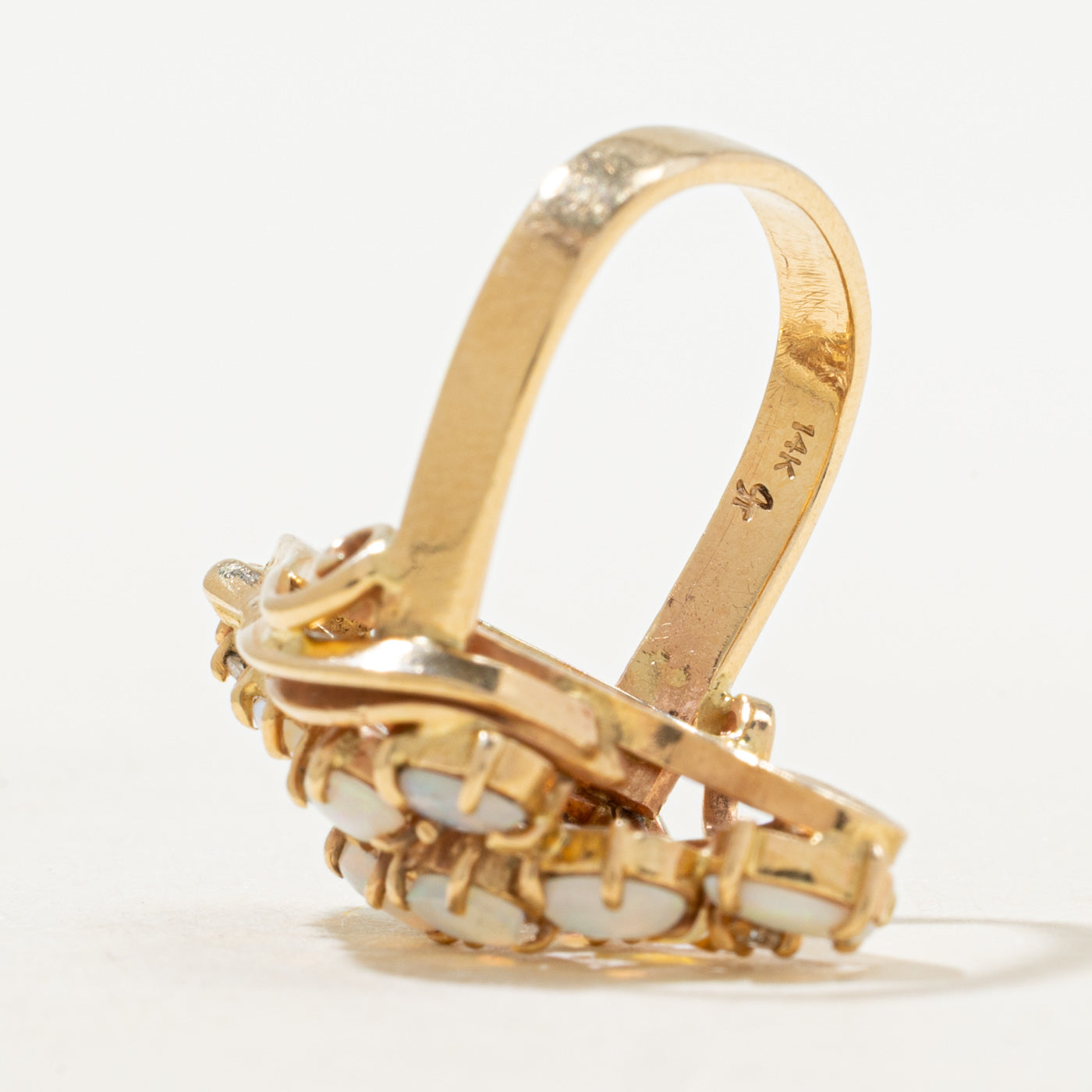 Opal & Diamond Waterfall Cocktail Ring | 0.95ctw, 0.04ct | SZ 3.75