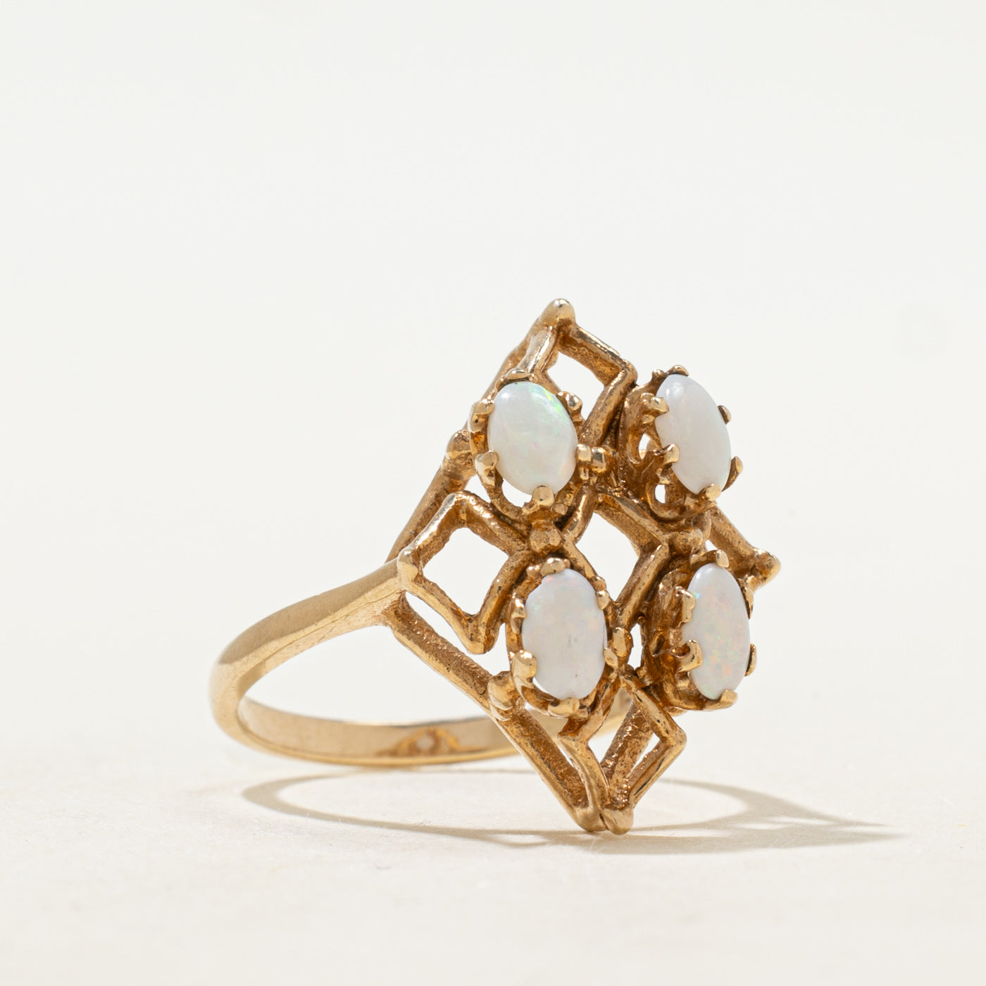 Four Stone Opal Openwork Cocktail Ring | 0.40ctw | SZ 6.25