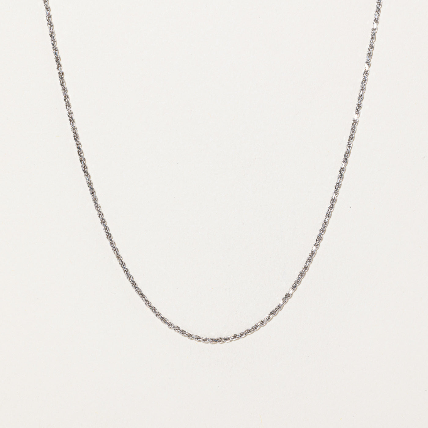 14K White Gold Thin Rope Chain | 16"