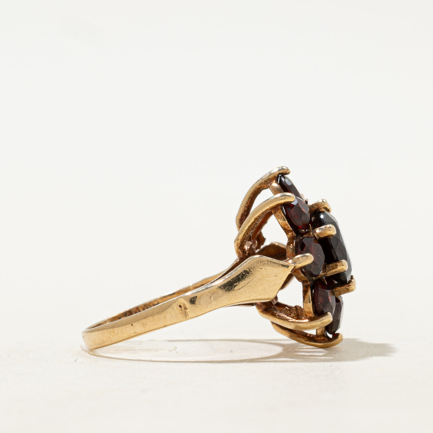 Garnet Petal Halo Cocktail Ring | 4.84ctw | SZ 6