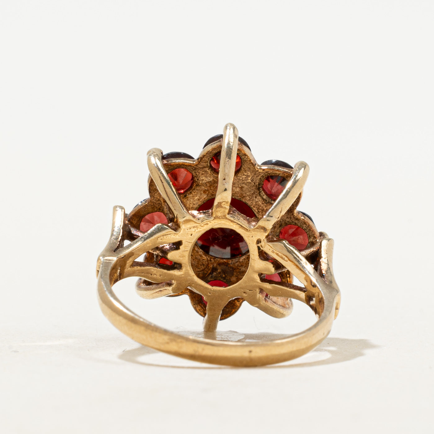 Garnet Petal Halo Cocktail Ring | 4.84ctw | SZ 6