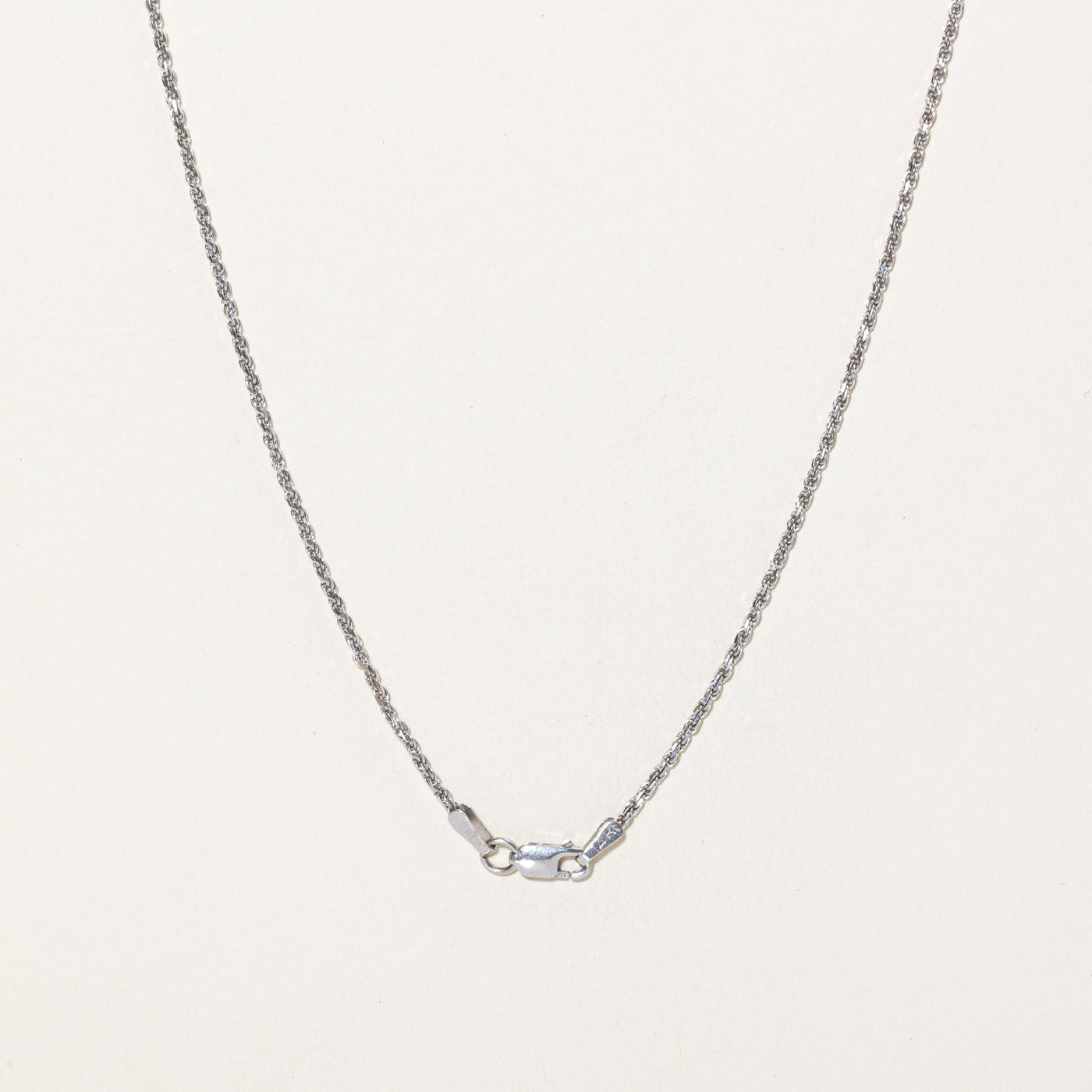 14K White Gold Thin Rope Chain | 16"