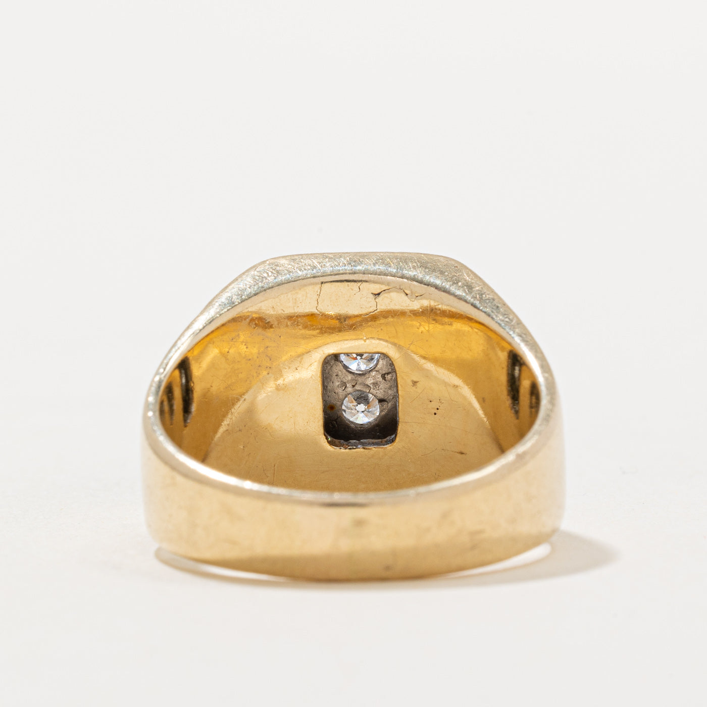 Diamond Grid Signet Ring | 1.02ctw | SZ 10.5 |