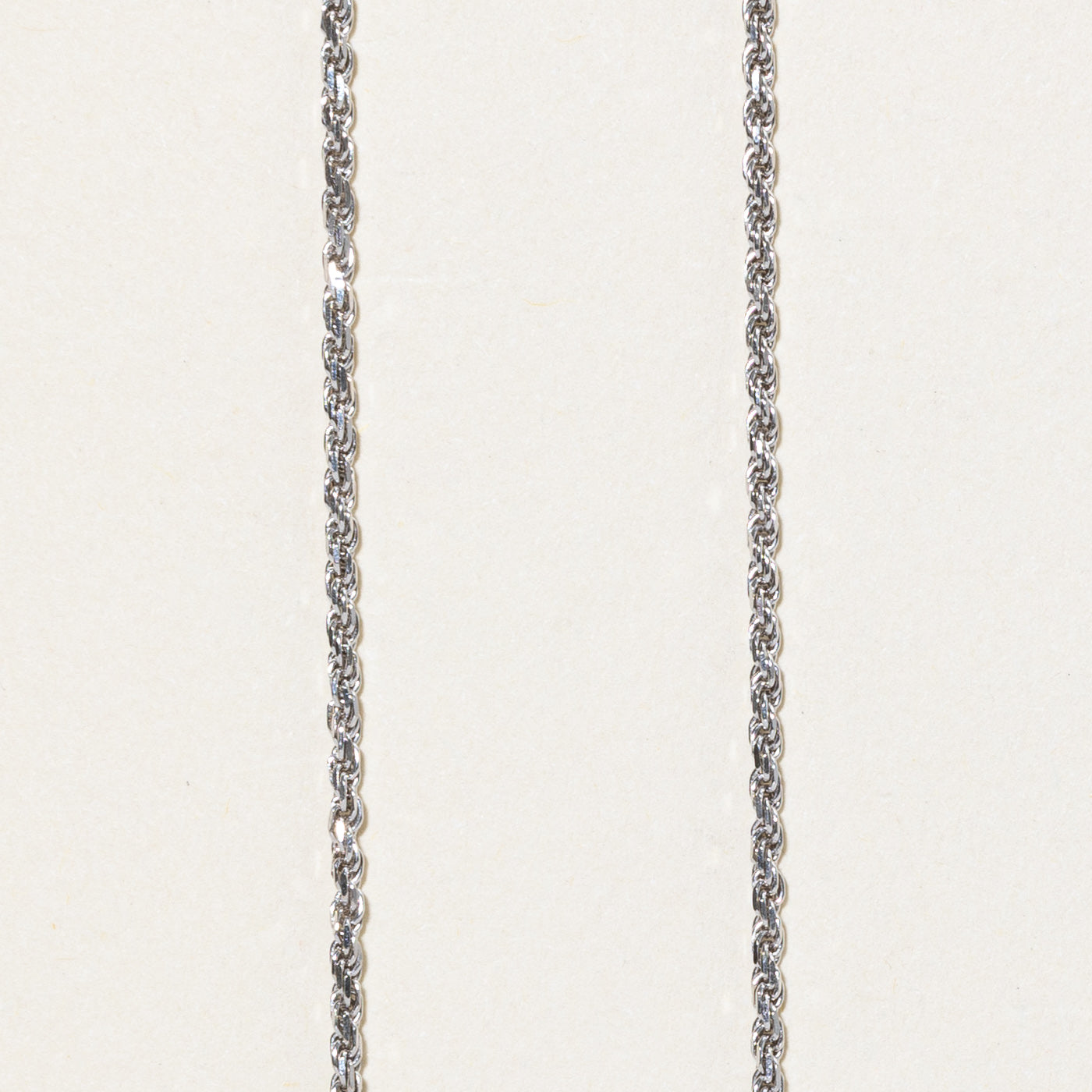 14K White Gold Thin Rope Chain | 16"
