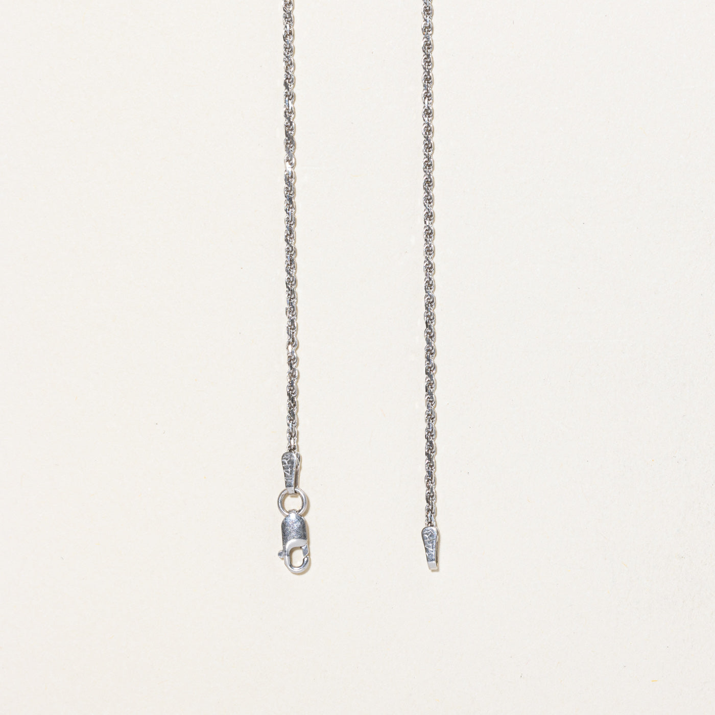 14K White Gold Thin Rope Chain | 16"