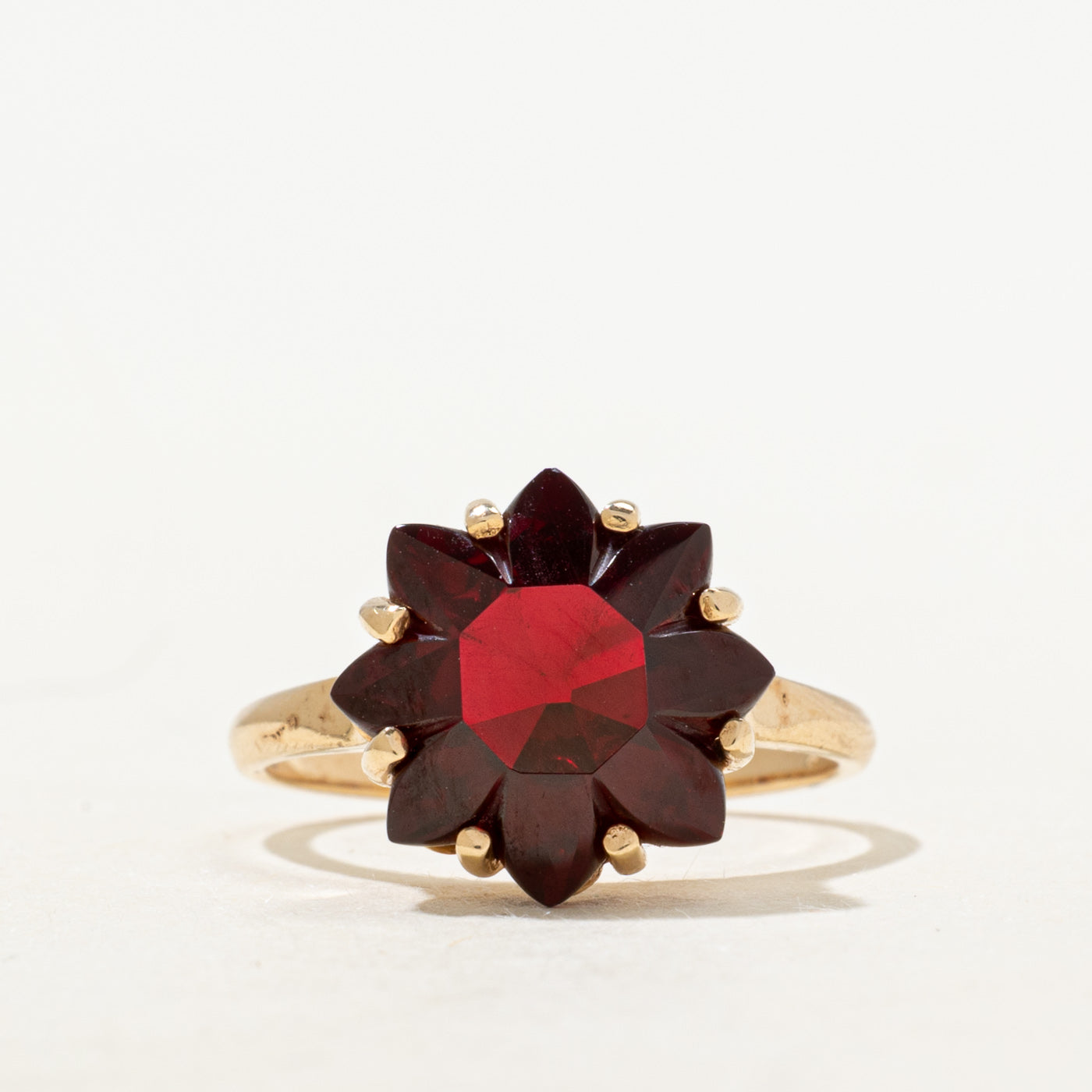 Synthetic Ruby Floral Cocktail Ring | 5.35ct | SZ 5.25