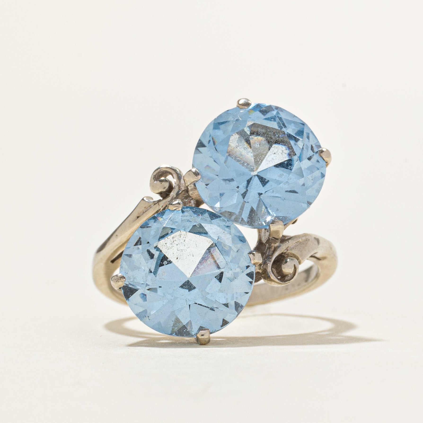 'Birks' Toi et Moi Aquamarine Cocktail Ring | 6.43ctw | SZ 6