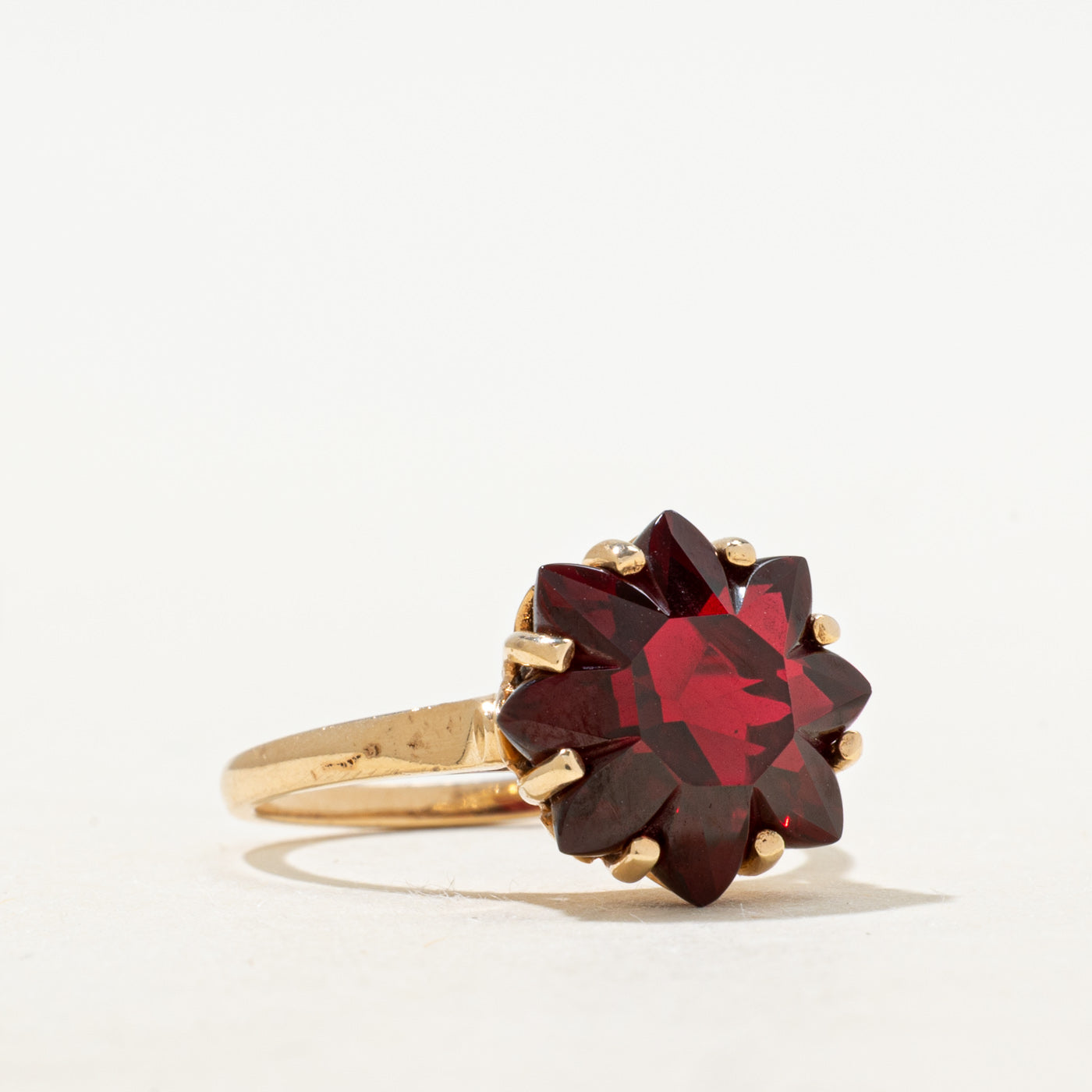 Synthetic Ruby Floral Cocktail Ring | 5.35ct | SZ 5.25