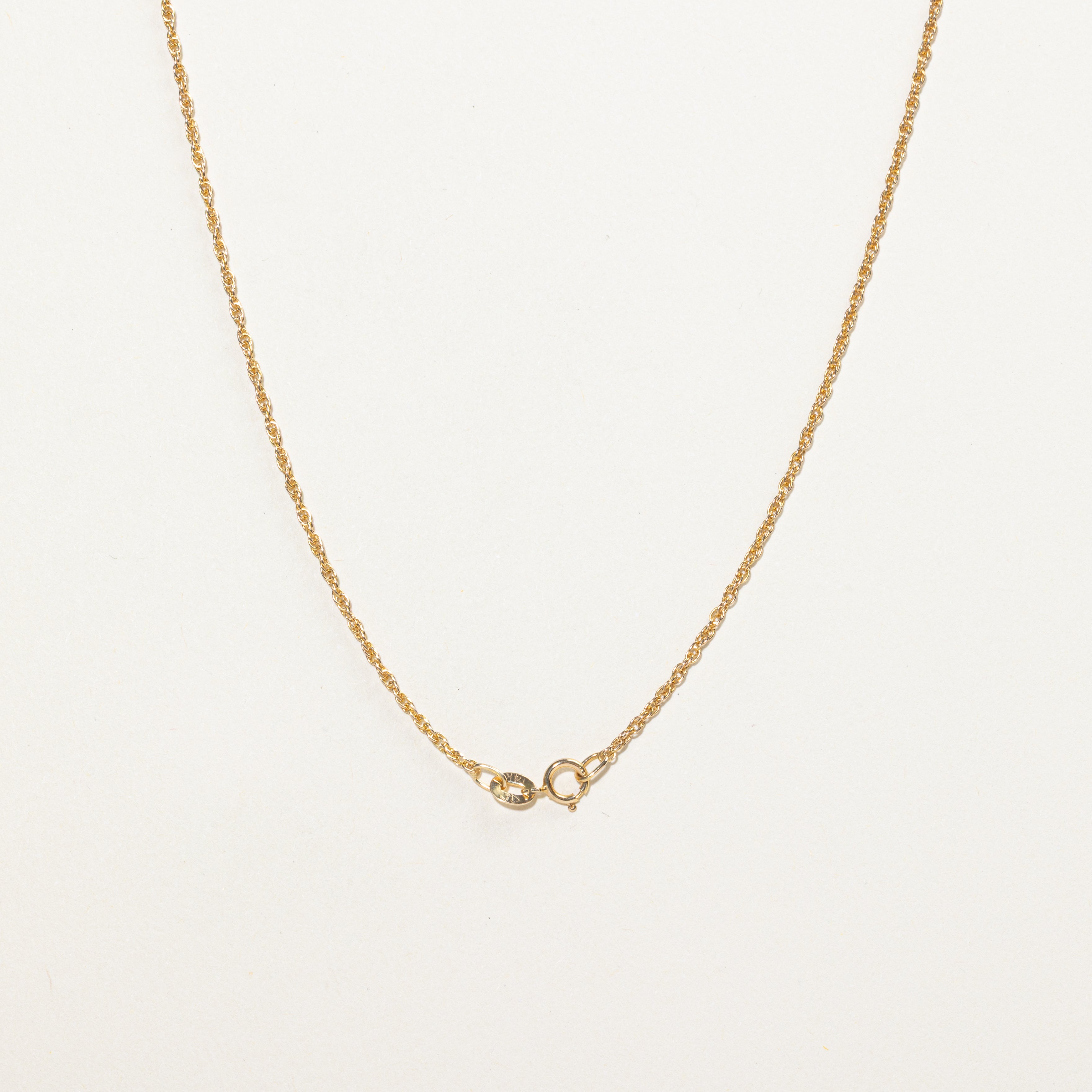 Yellow Gold Bezel Set Diamond Scrollwork Pendant Necklace | 0.26ct | 17"