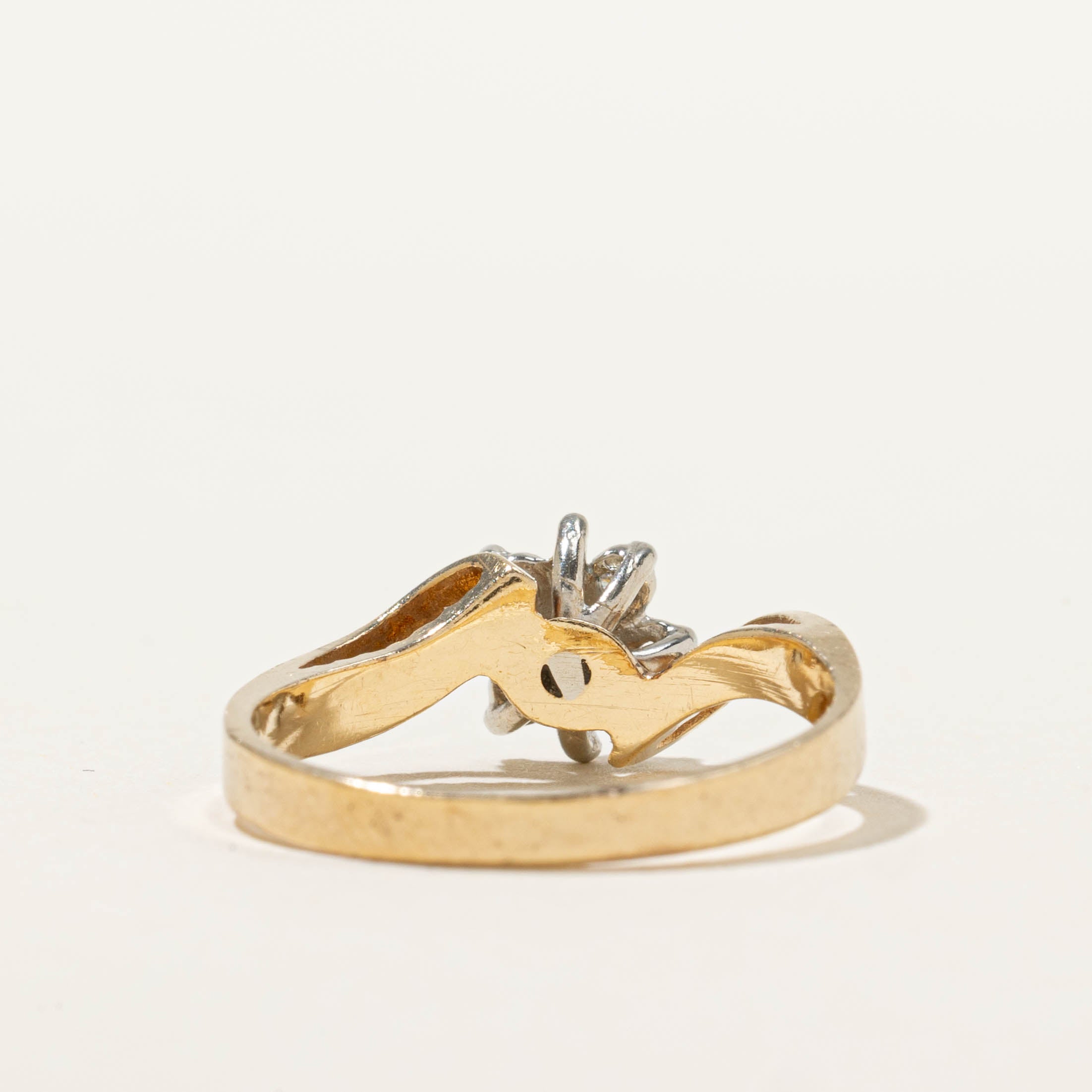 10k Diamond Flower Cluster Bypass Ring | SZ 6