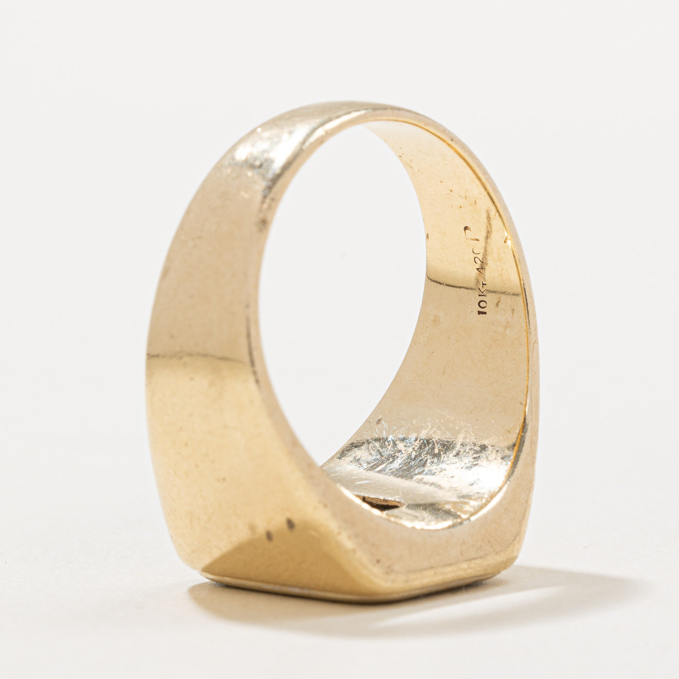 Diamond Grid Signet Ring | 1.02ctw | SZ 10.5 |