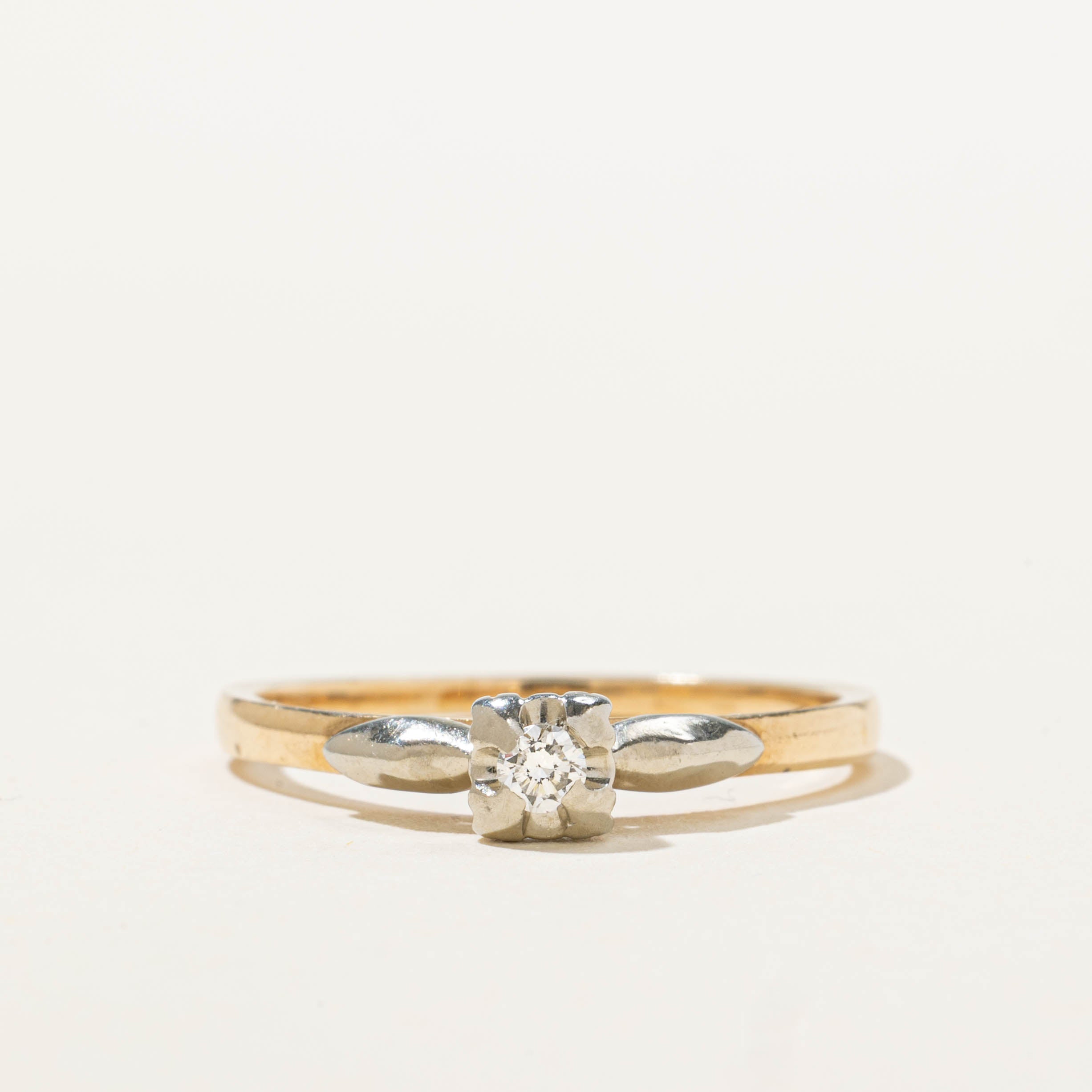 10k Illusion Set Solitaire Diamond Ring | SZ 8