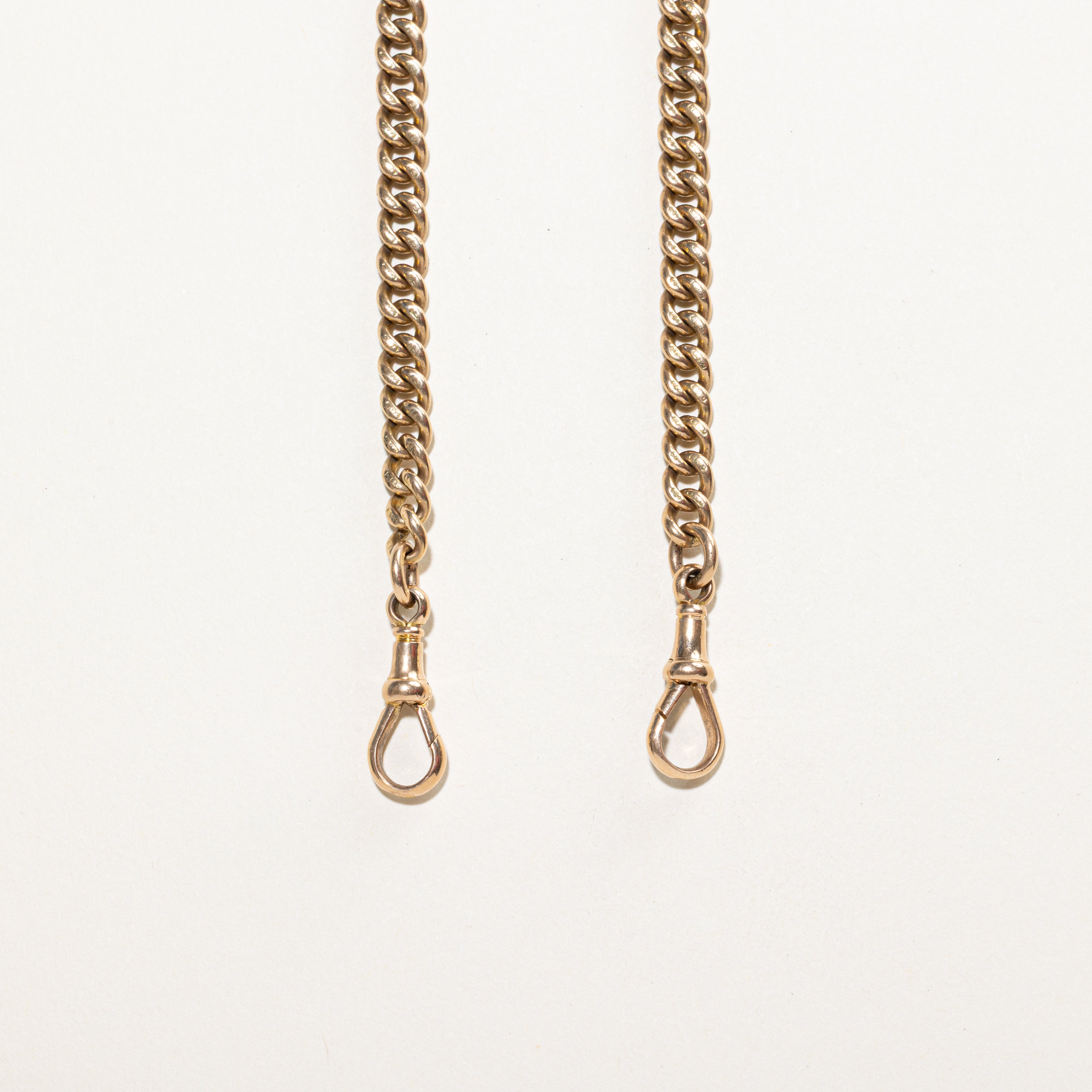 Antique UK Yellow Gold Dog Clip Watch Chain | 16"