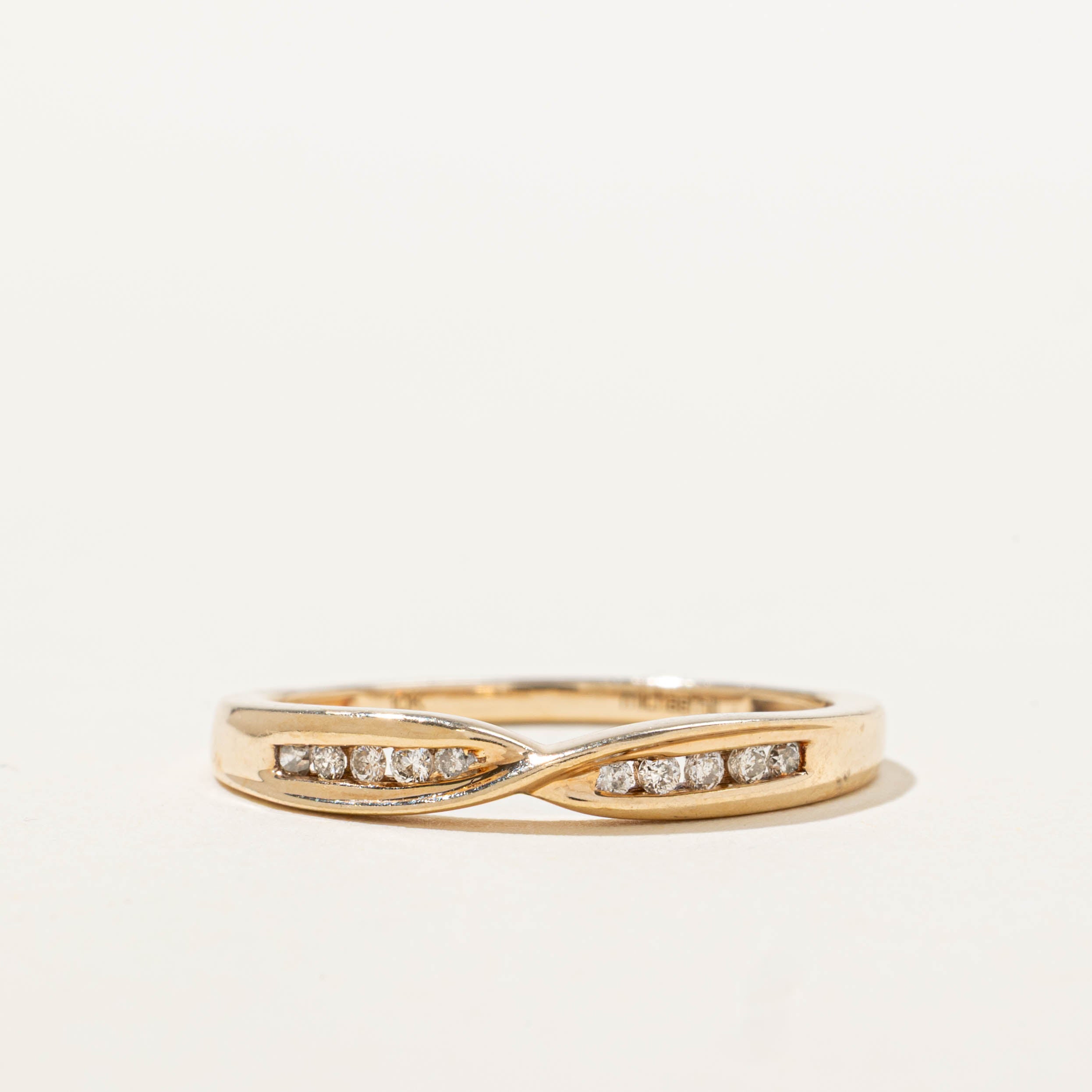 10k Diamond Crossover Band | SZ 7.5