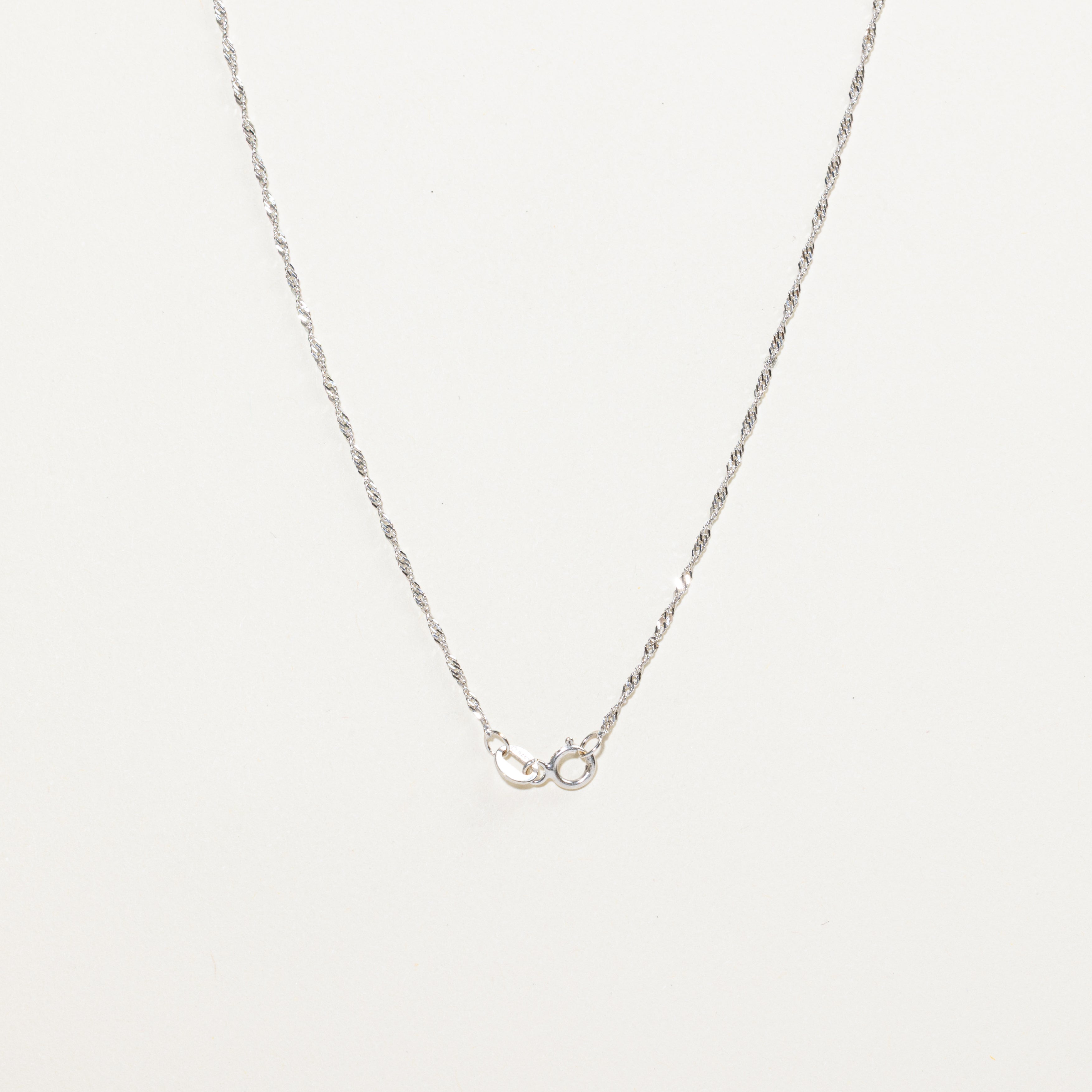 18k White Gold Solitaire Diamond Pendant Necklace | 0.12ct | 16"