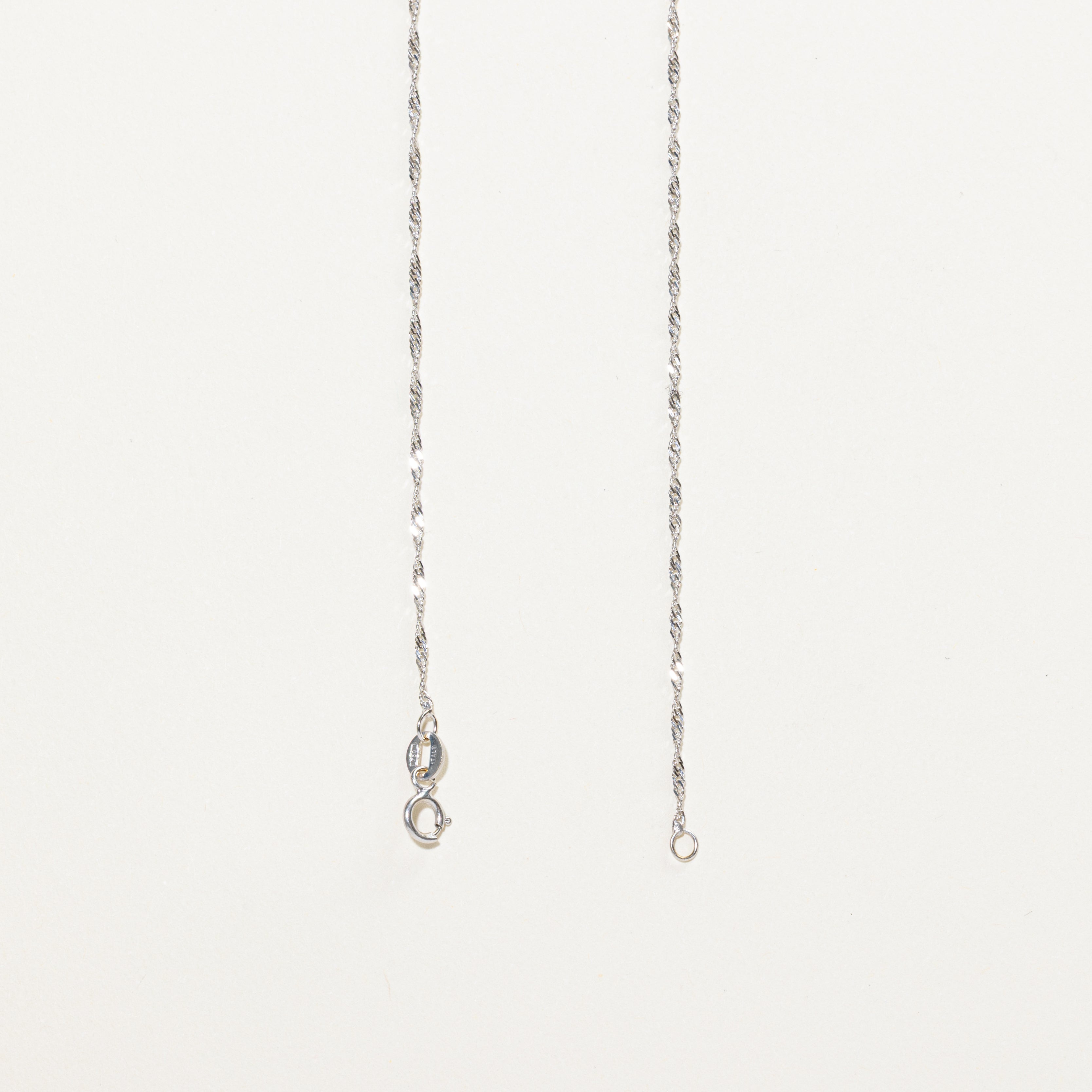 18k White Gold Solitaire Diamond Pendant Necklace | 0.12ct | 16"