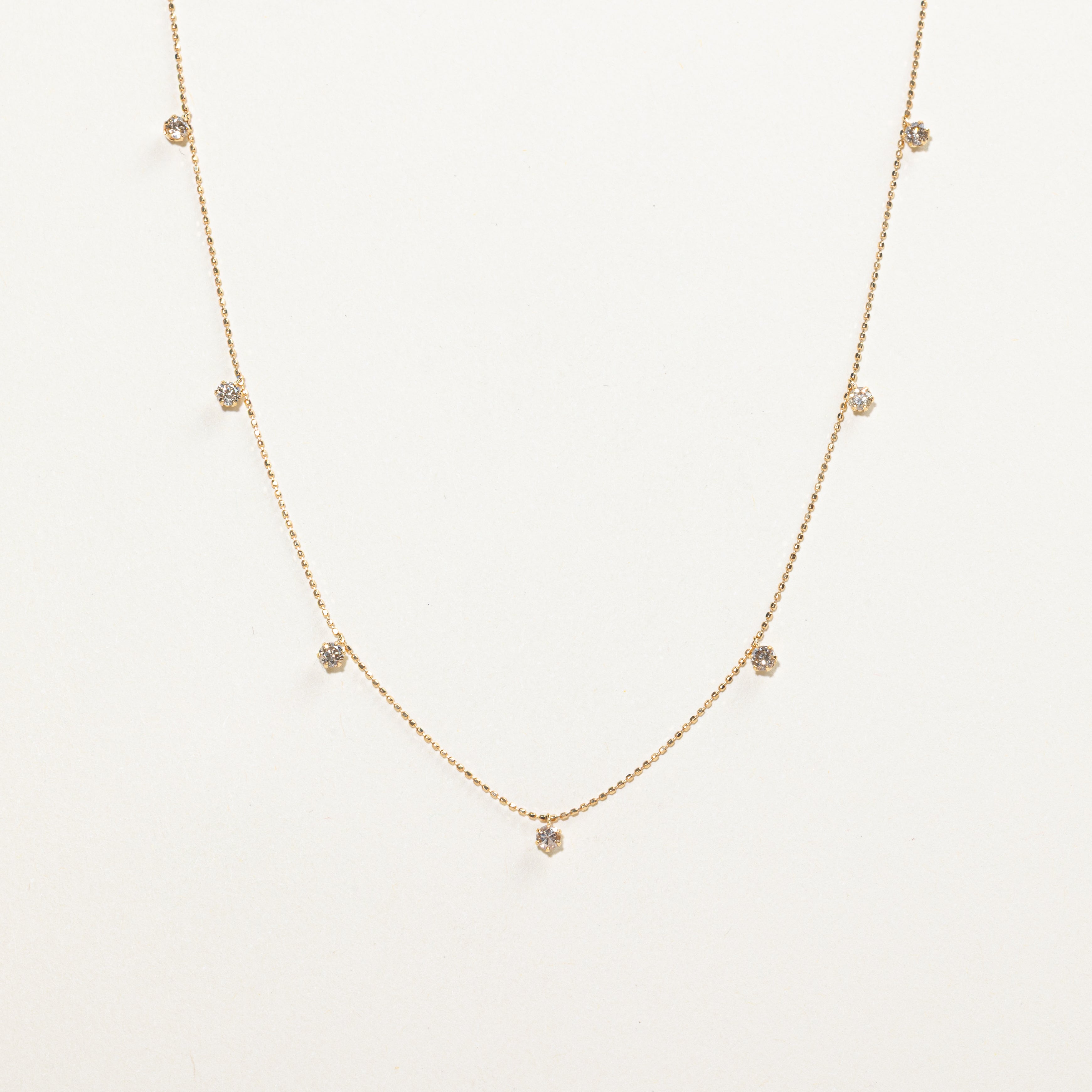 18k Yellow Gold Brown Diamond Satellite Necklace | 0.42ctw | 18"