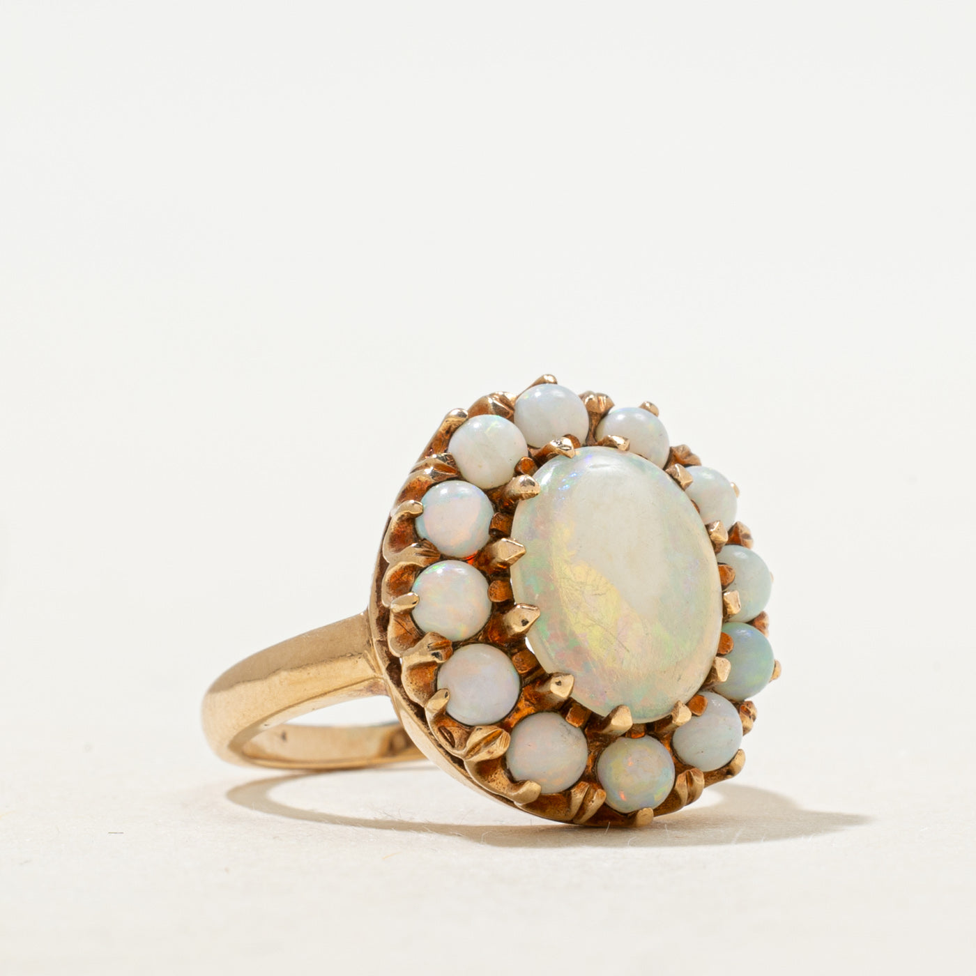 Cabochon Opal Halo Ring | 1.18ctw | SZ 4.5