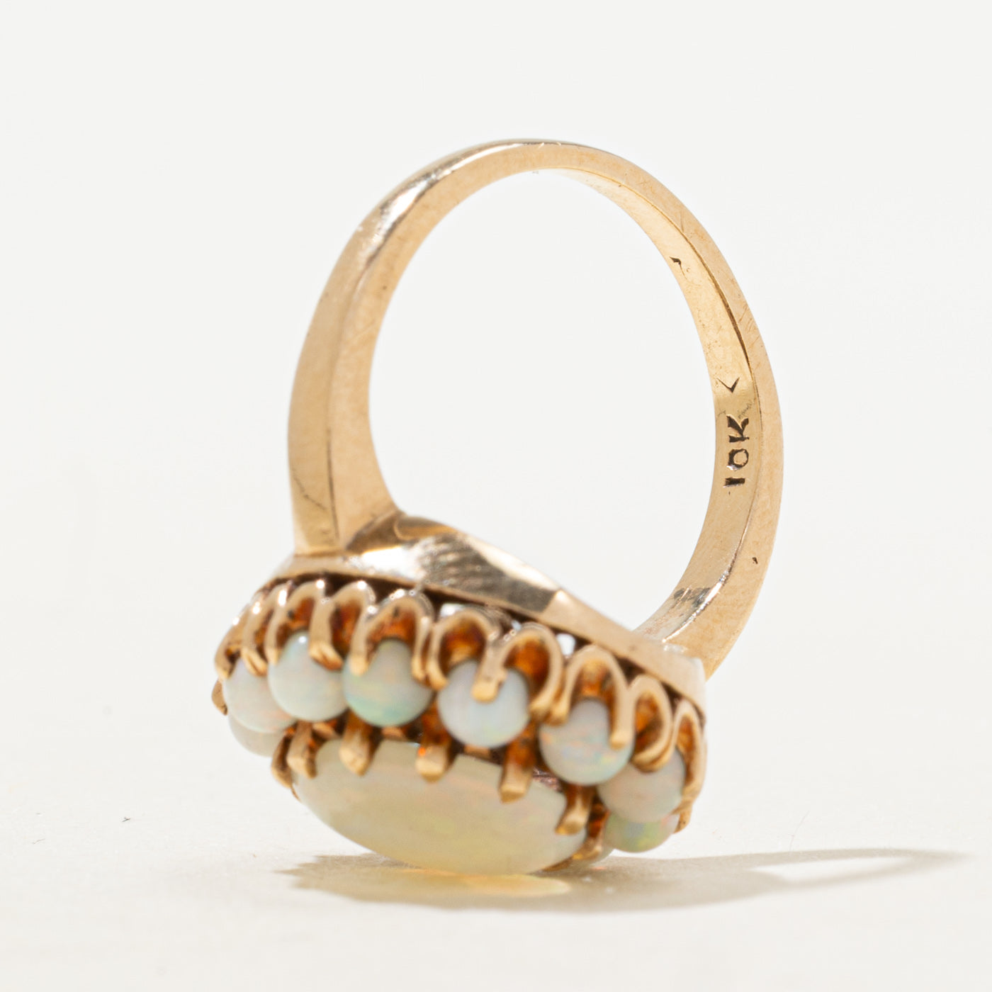 Cabochon Opal Halo Ring | 1.18ctw | SZ 4.5