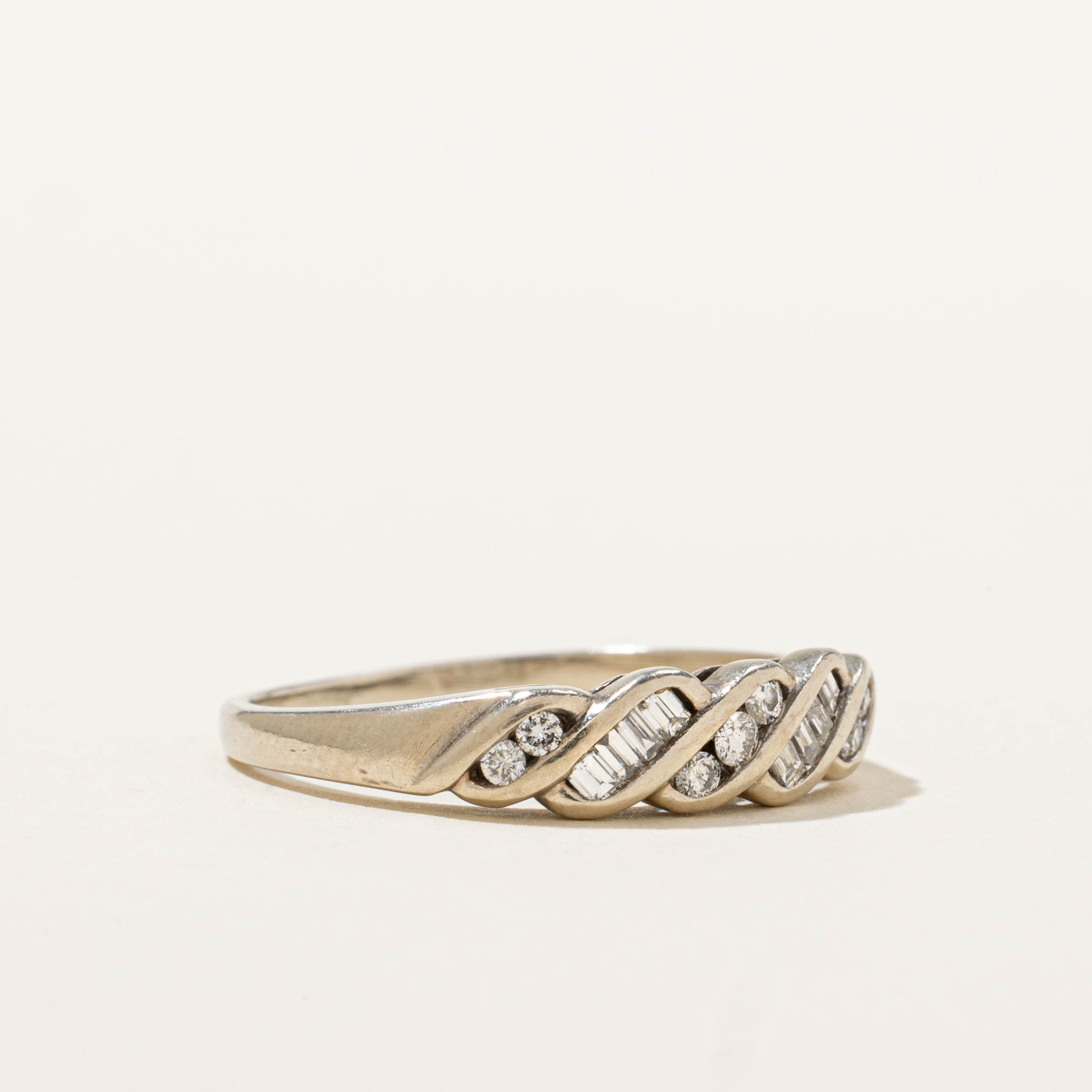 10k Diagonal Channel Set Diamond Ring | SZ 7.75