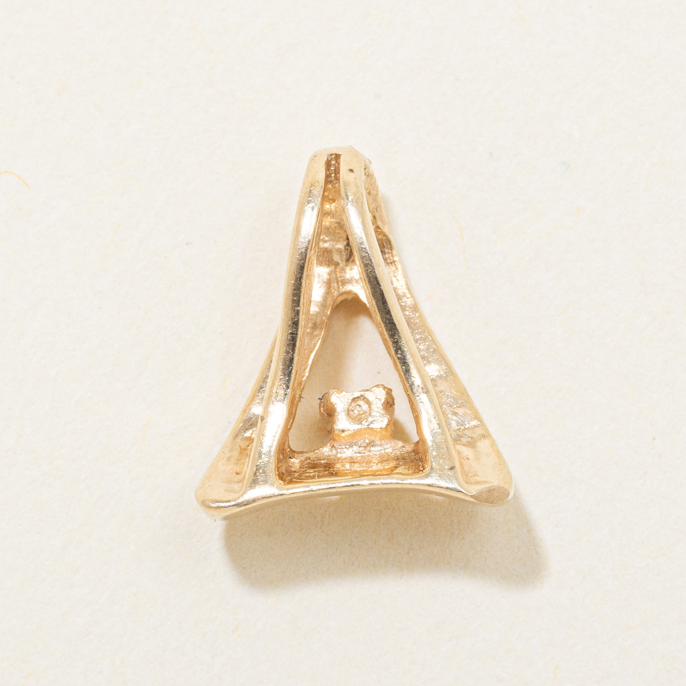 14k Yellow Gold Diamond Triangle Pendant