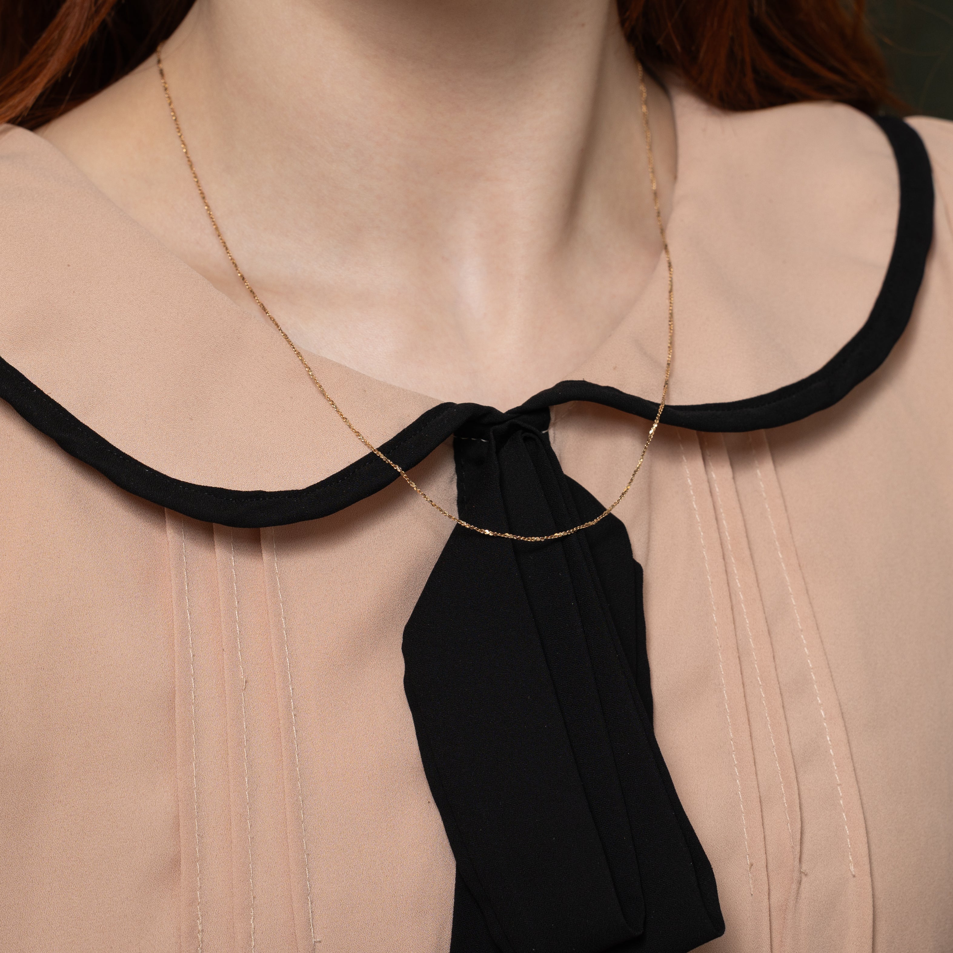 Chaîne en or jaune 10 carats à motif pépites | 51 cm