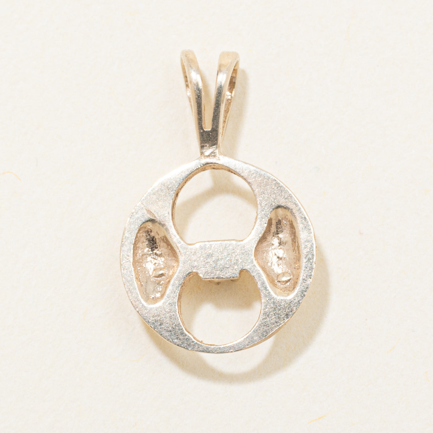 14k Yellow Gold Diamond Open Circle Pendant