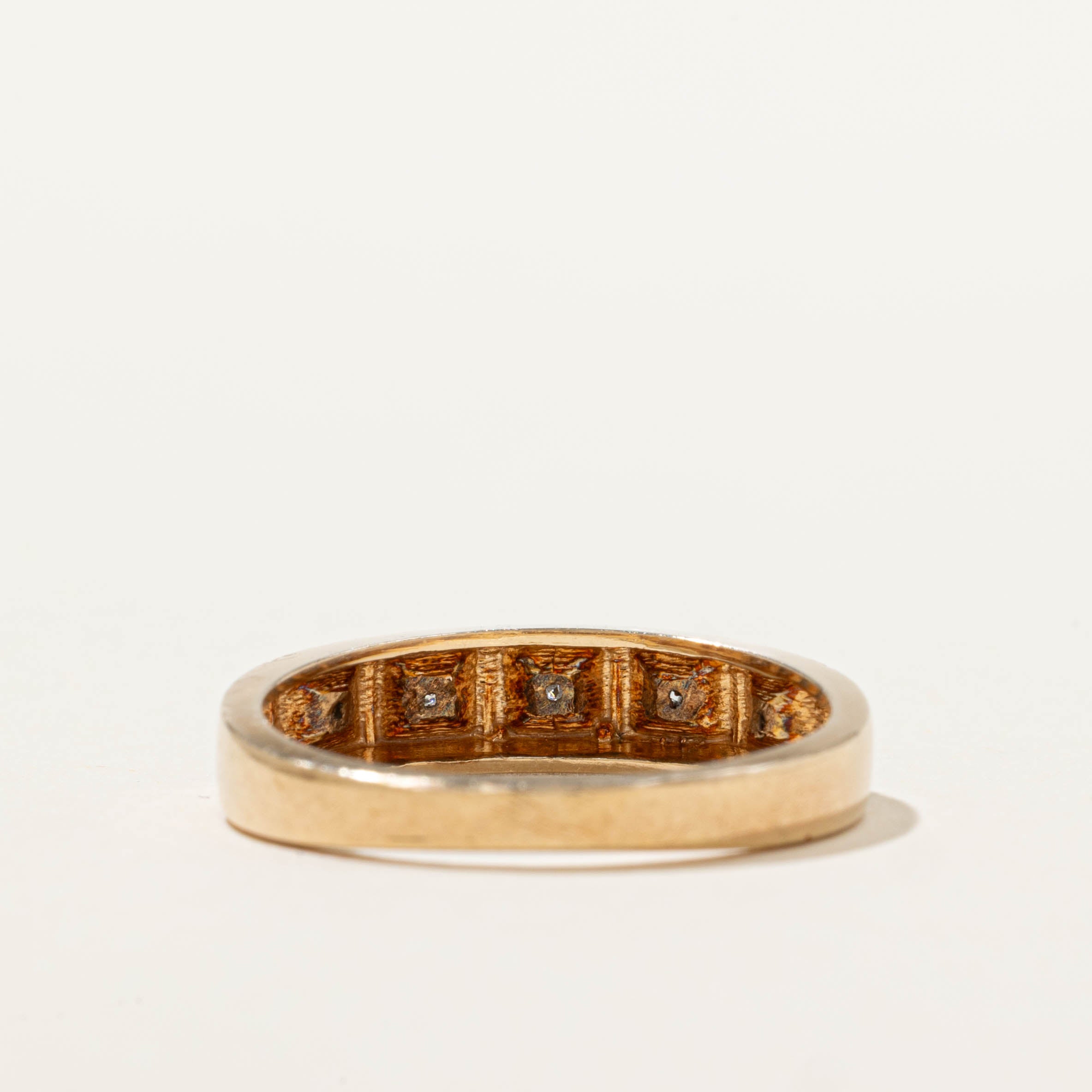 10k Five Stone Diamond Geometric Band | SZ 7