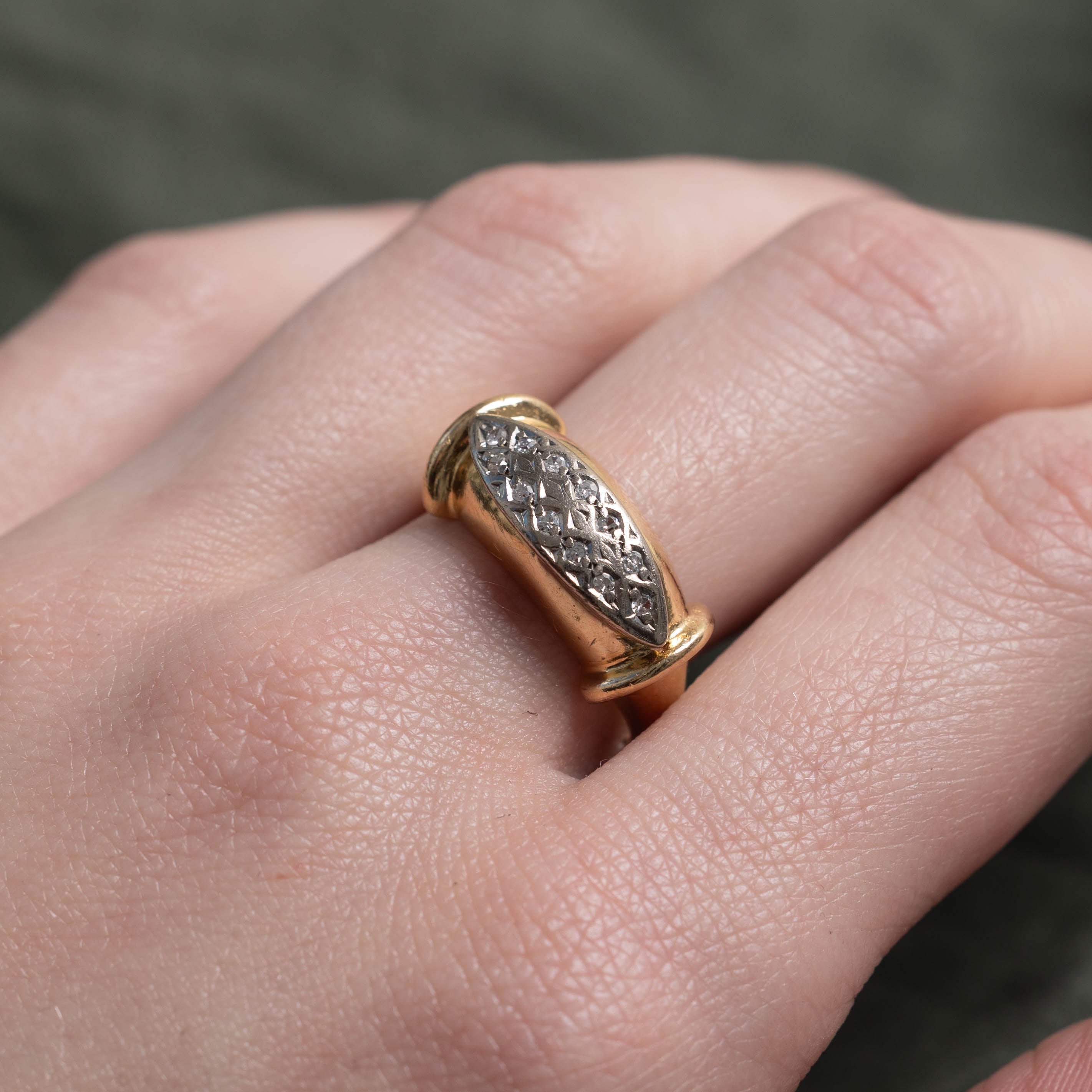 18k Diamond Marquise Cluster Design Ring | SZ 7.25