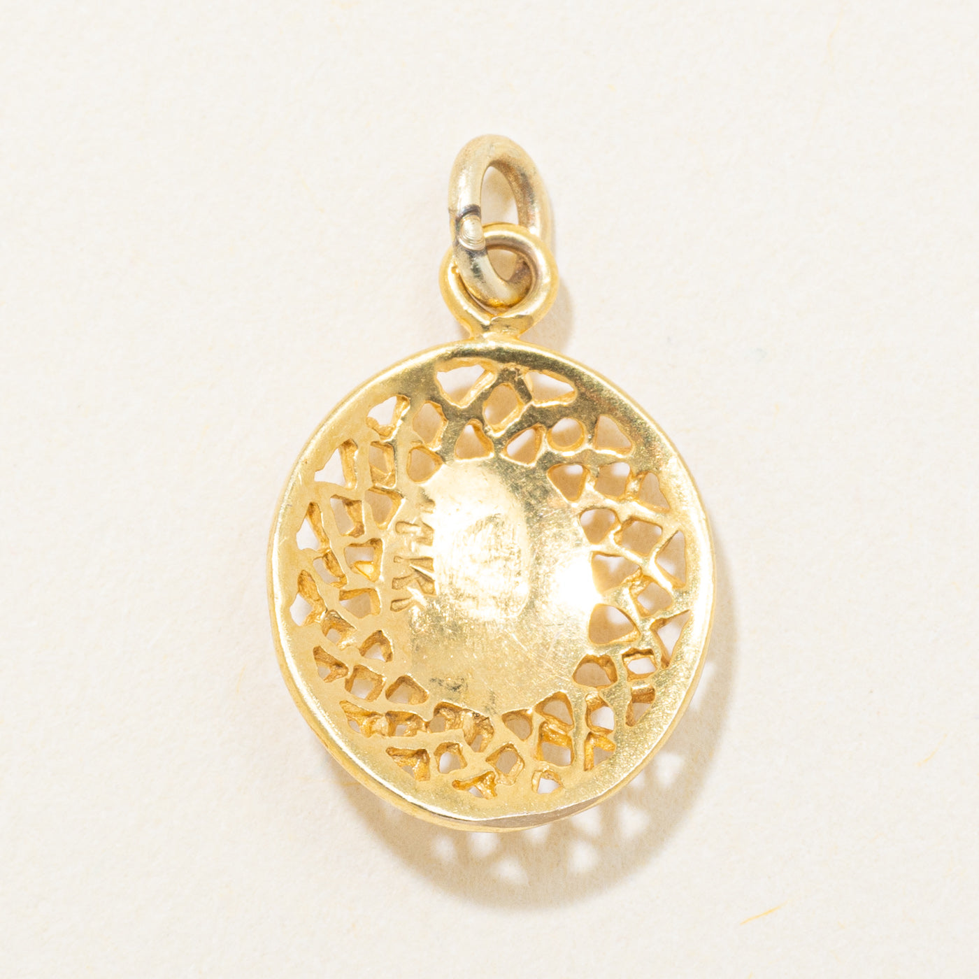 14k Yellow Gold Diamond Star Lattice Charm