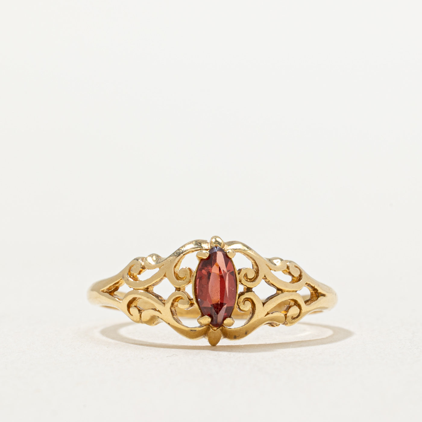 Marquise Cut Garnet Tapered Ring | 0.22ct | SZ 6.75