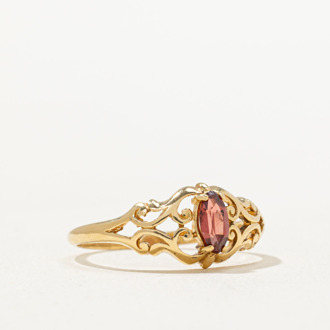 Marquise Cut Garnet Tapered Ring | 0.22ct | SZ 6.75