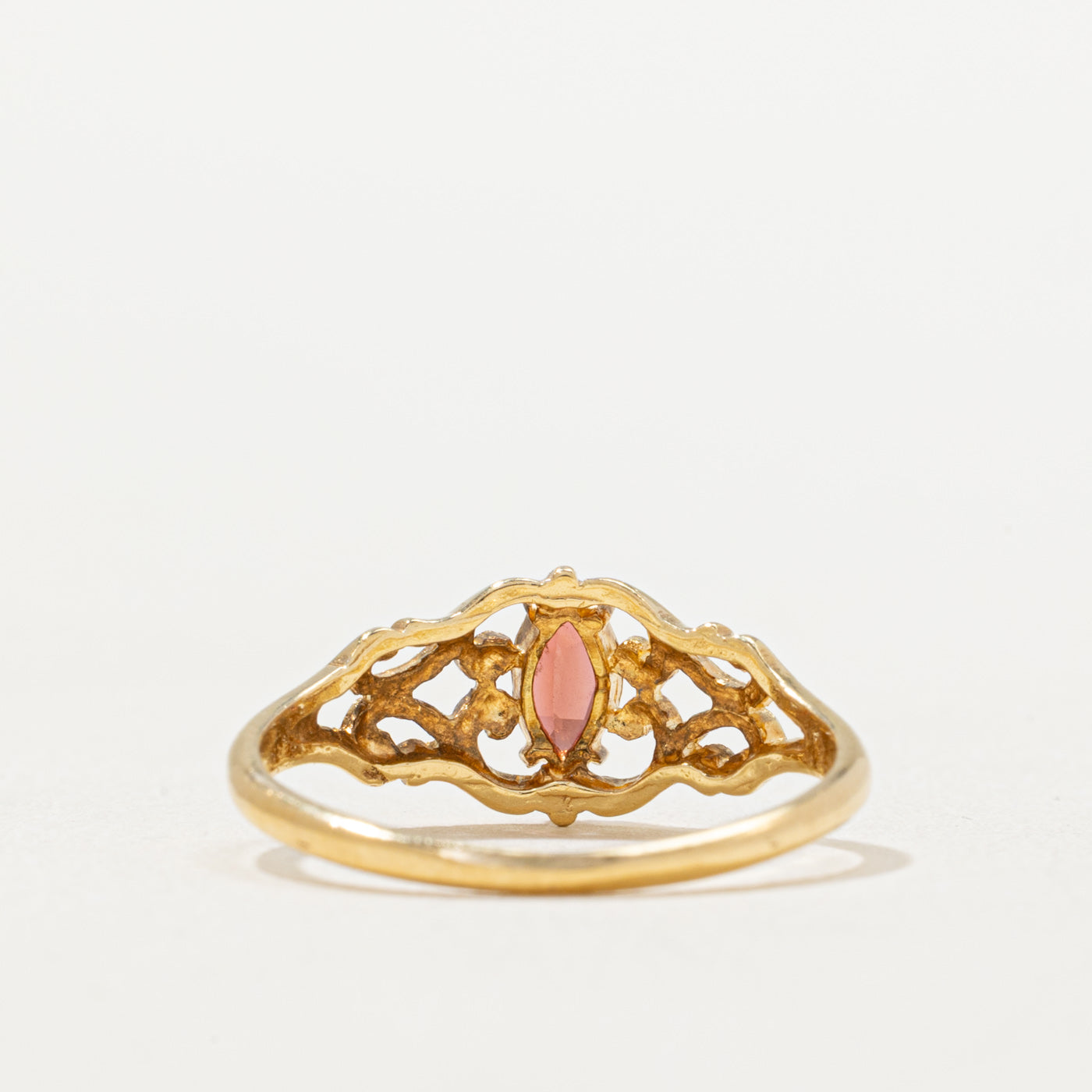 Marquise Cut Garnet Tapered Ring | 0.22ct | SZ 6.75