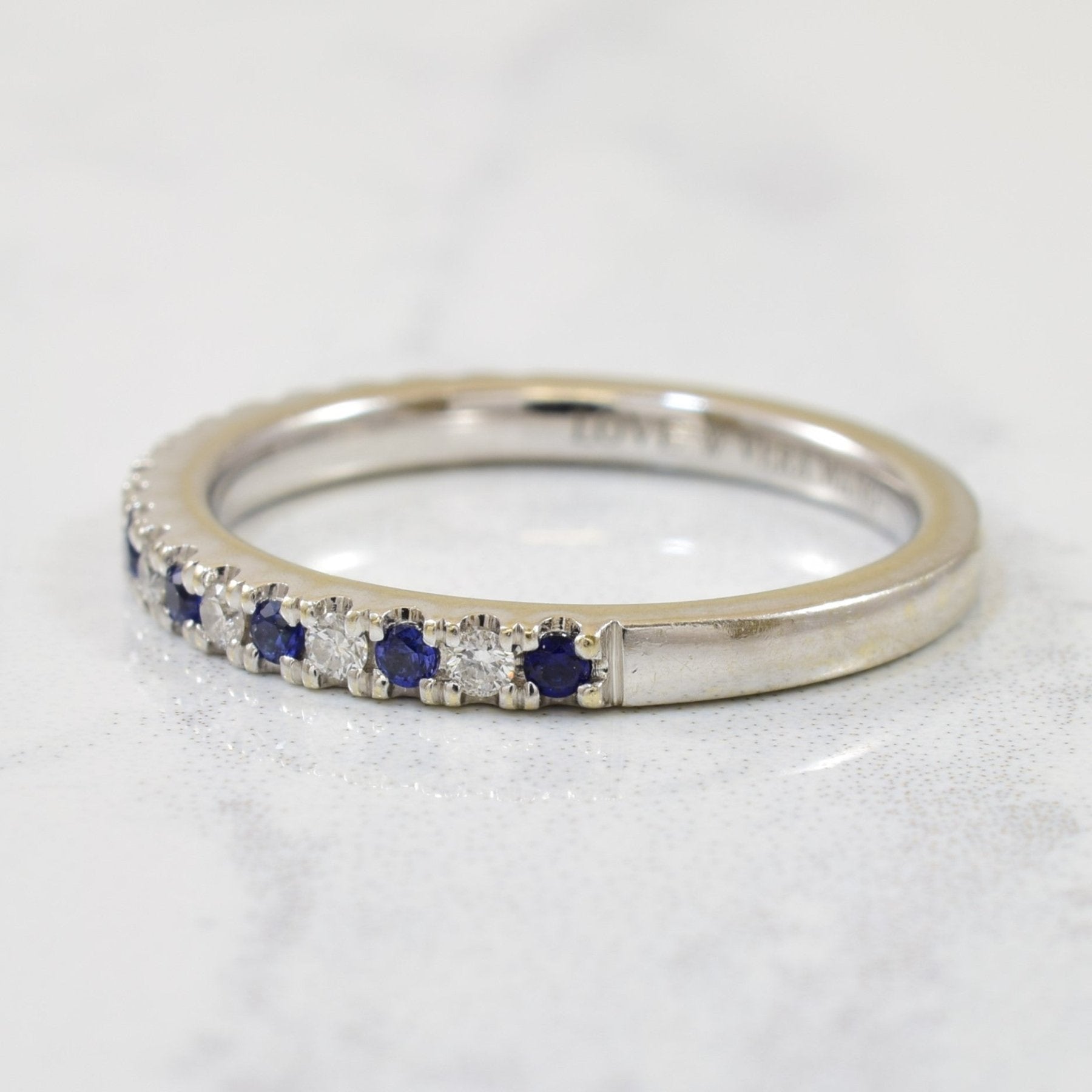 'Vera Wang' Alternating Sapphire & Diamond Band | 0.20ctw, 0.13ctw | SZ 6.5 | - 100 Ways