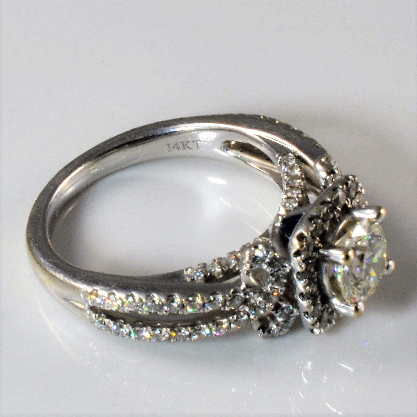 'Vera Wang' Infinity Knot Detailed Diamond Halo Ring | 1.65ctw | SZ 7 | - 100 Ways