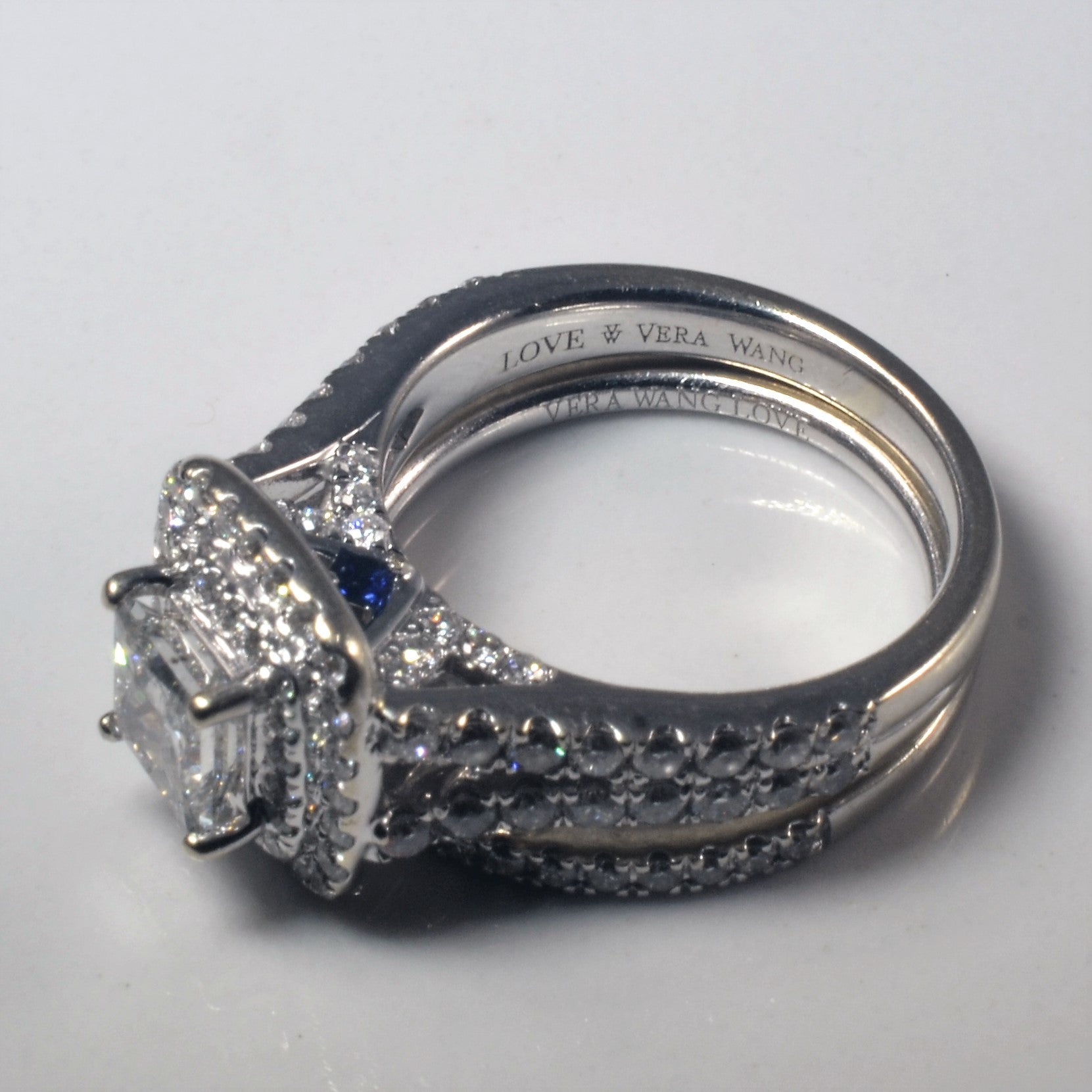 'Vera Wang' Split Shank Double Halo Wedding Set | 2.38ctw | SZ 6.5 | - 100 Ways