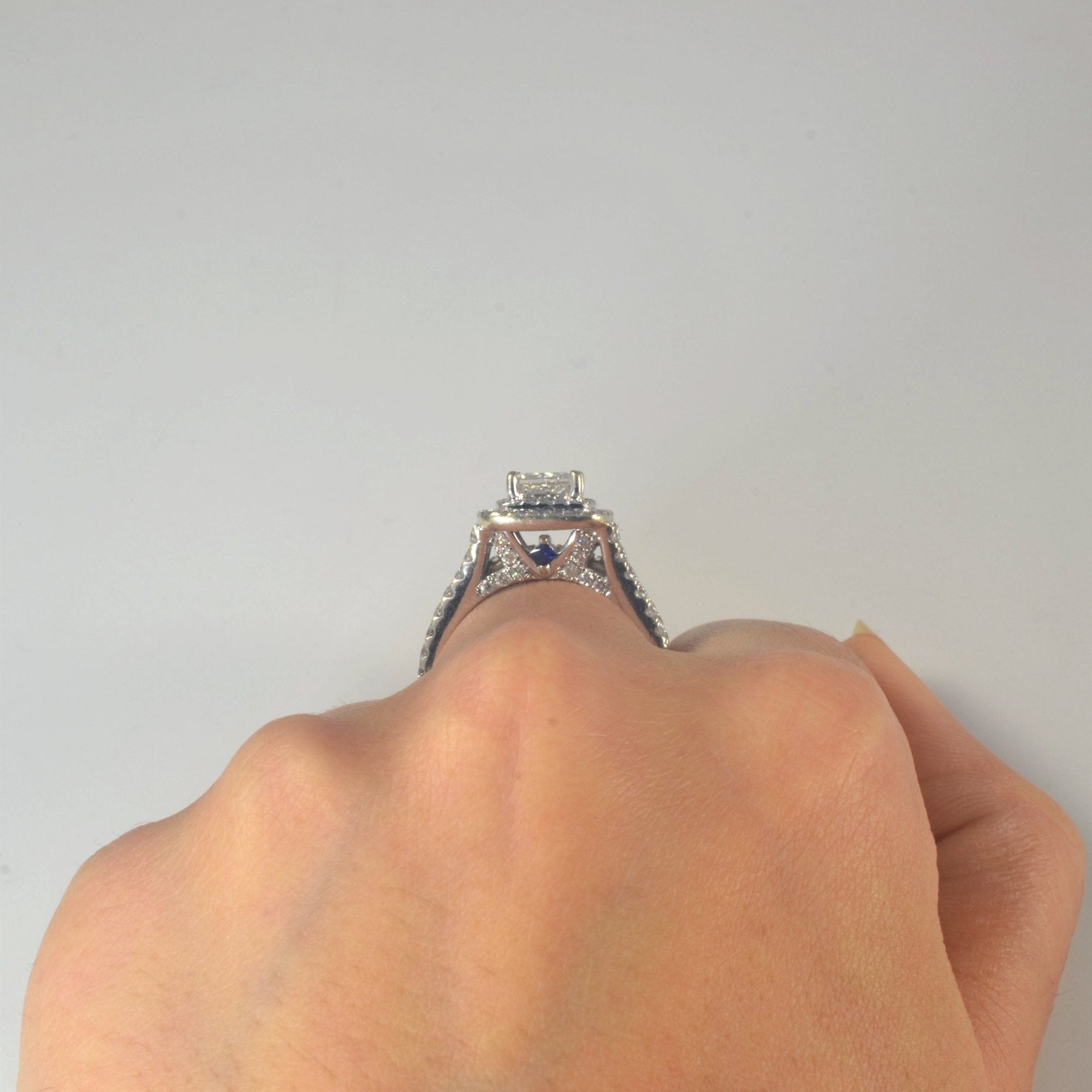 'Vera Wang' Split Shank Double Halo Wedding Set | 2.38ctw | SZ 6.5 | - 100 Ways