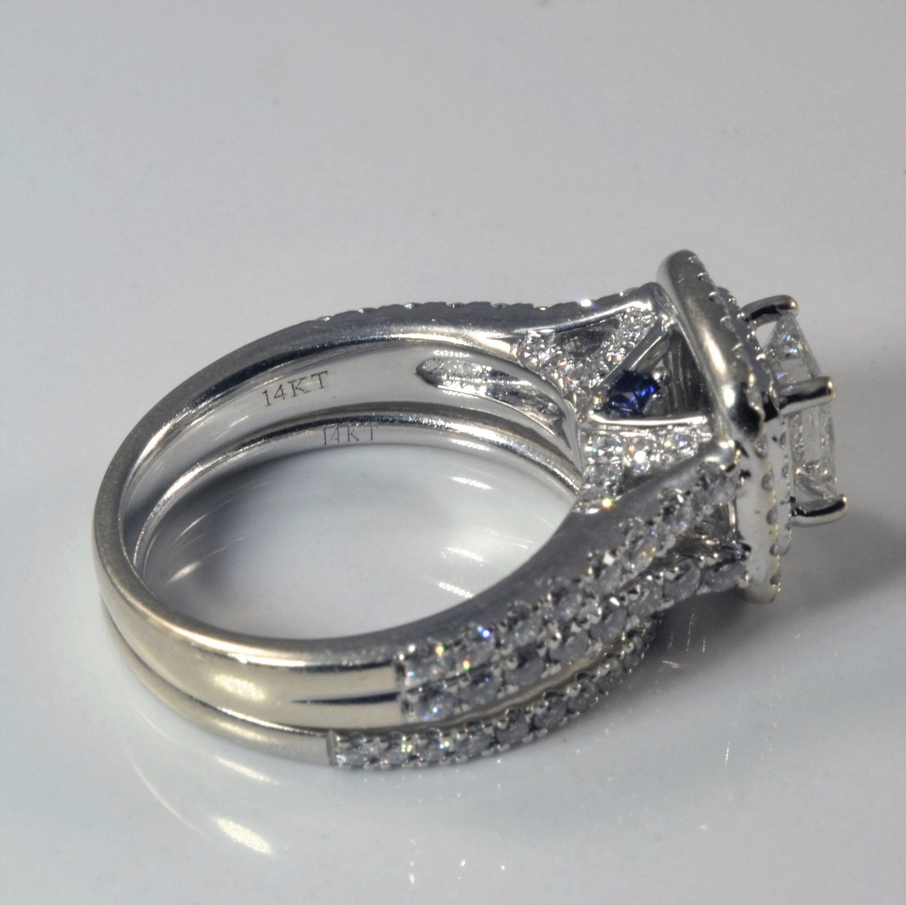 'Vera Wang' Split Shank Double Halo Wedding Set | 2.38ctw | SZ 6.5 | - 100 Ways