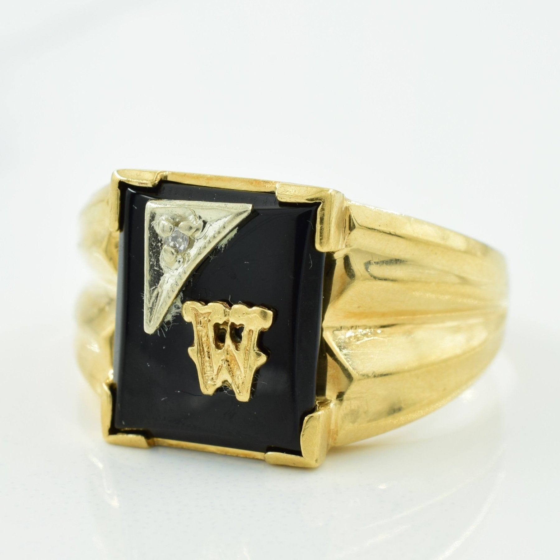 'W' Initialed Diamond Ring | 3.75ct, 0.01ct | SZ 10 | - 100 Ways