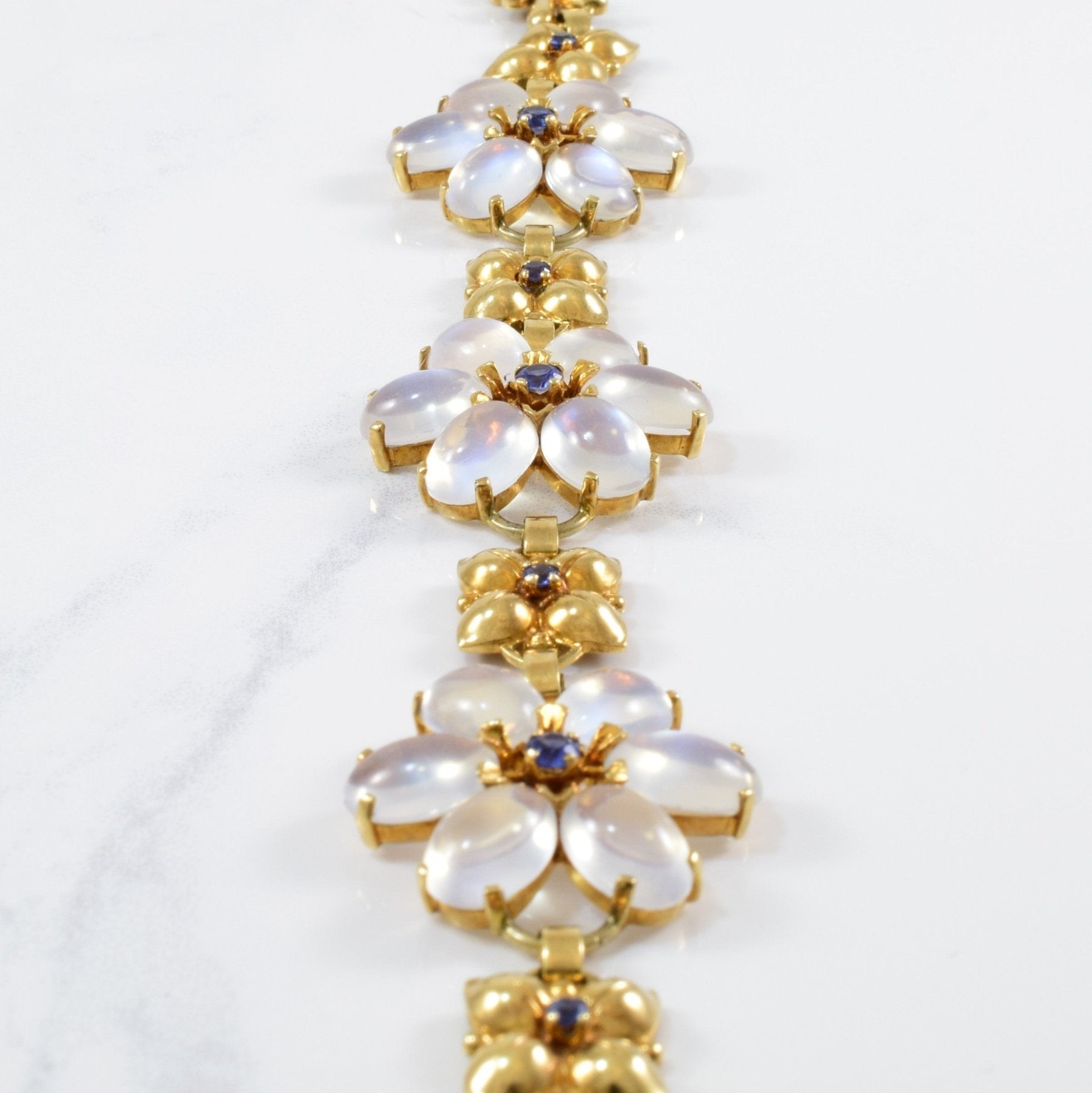 'Wordley, Allsopp, and Bliss' Sapphire & Moonstone Bracelet | 0.65ctw, 31.50ctw | 8" | - 100 Ways