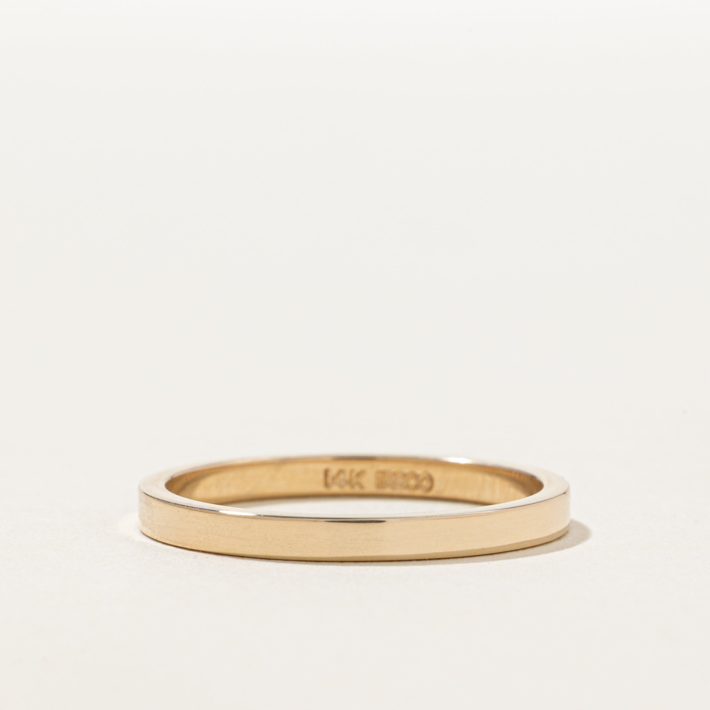 '100 Ways' Simple Rectangular Gold Band | 2.00mm | Various Sizes