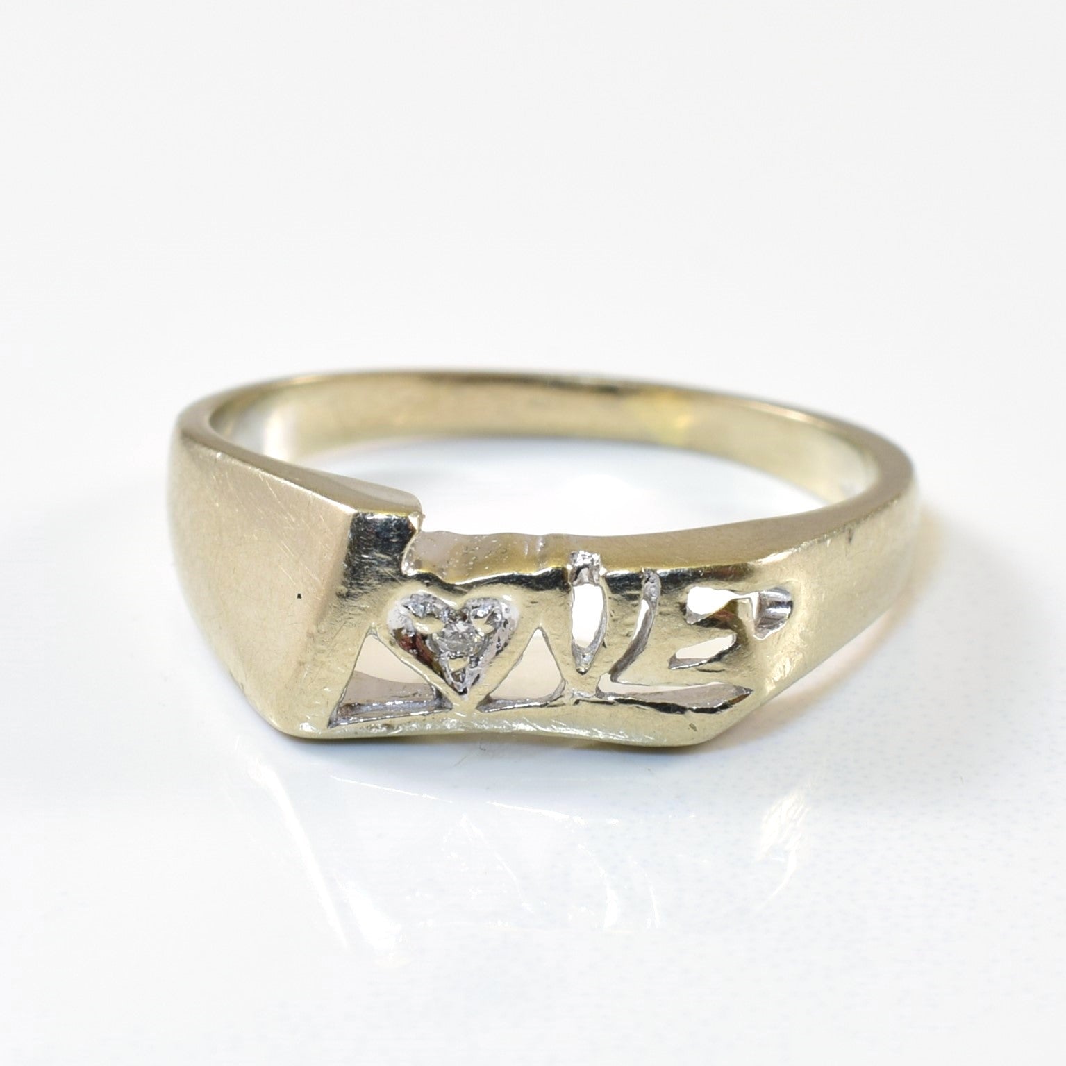 Bague en diamant « Love » | 0,01 ct | Taille 6 |