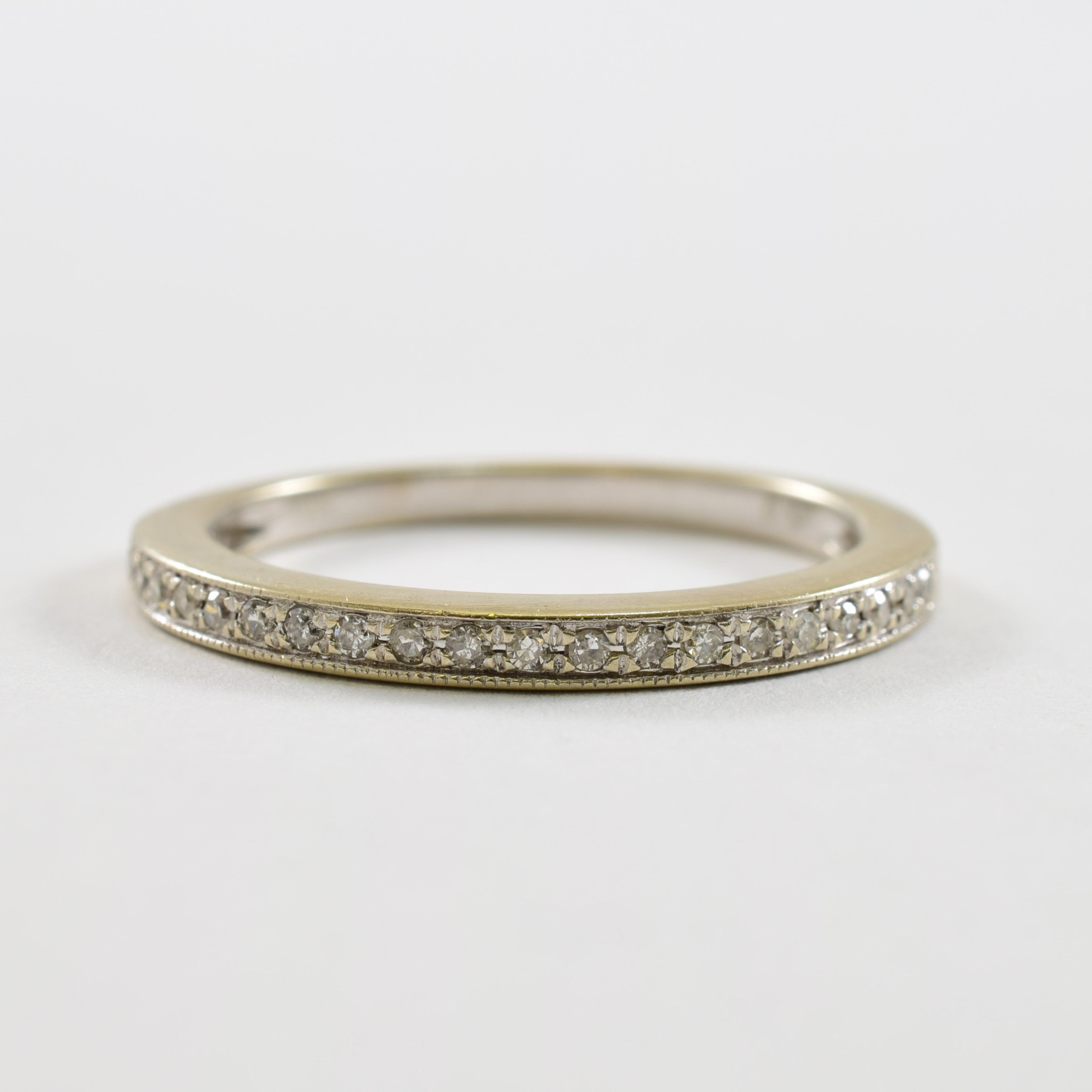 Pave Set Semi Eternity Diamond Band | 0.10ctw | SZ 7 |