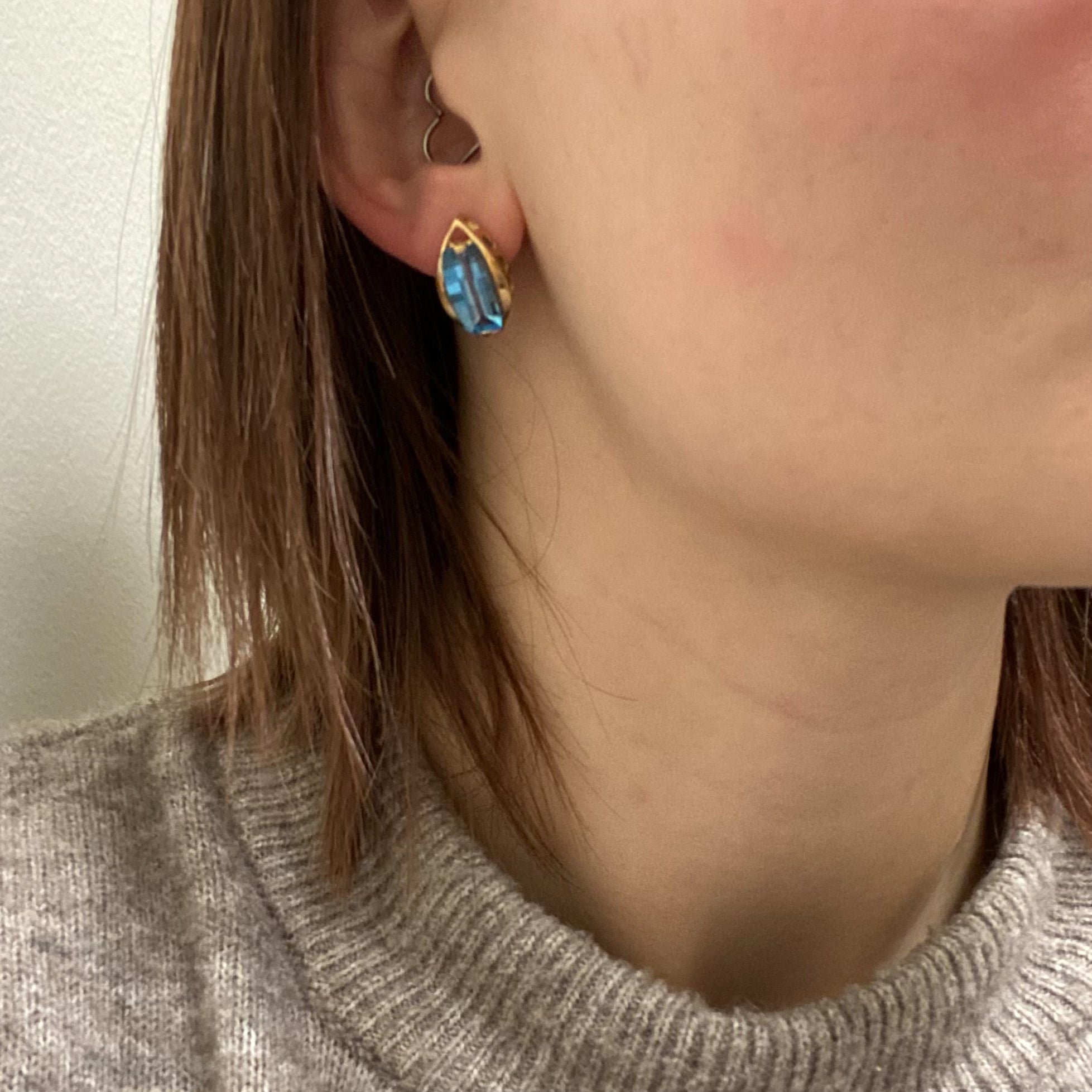 Marquise Shaped Fancy Cut Blue Topaz Earrings | 10.00ctw |