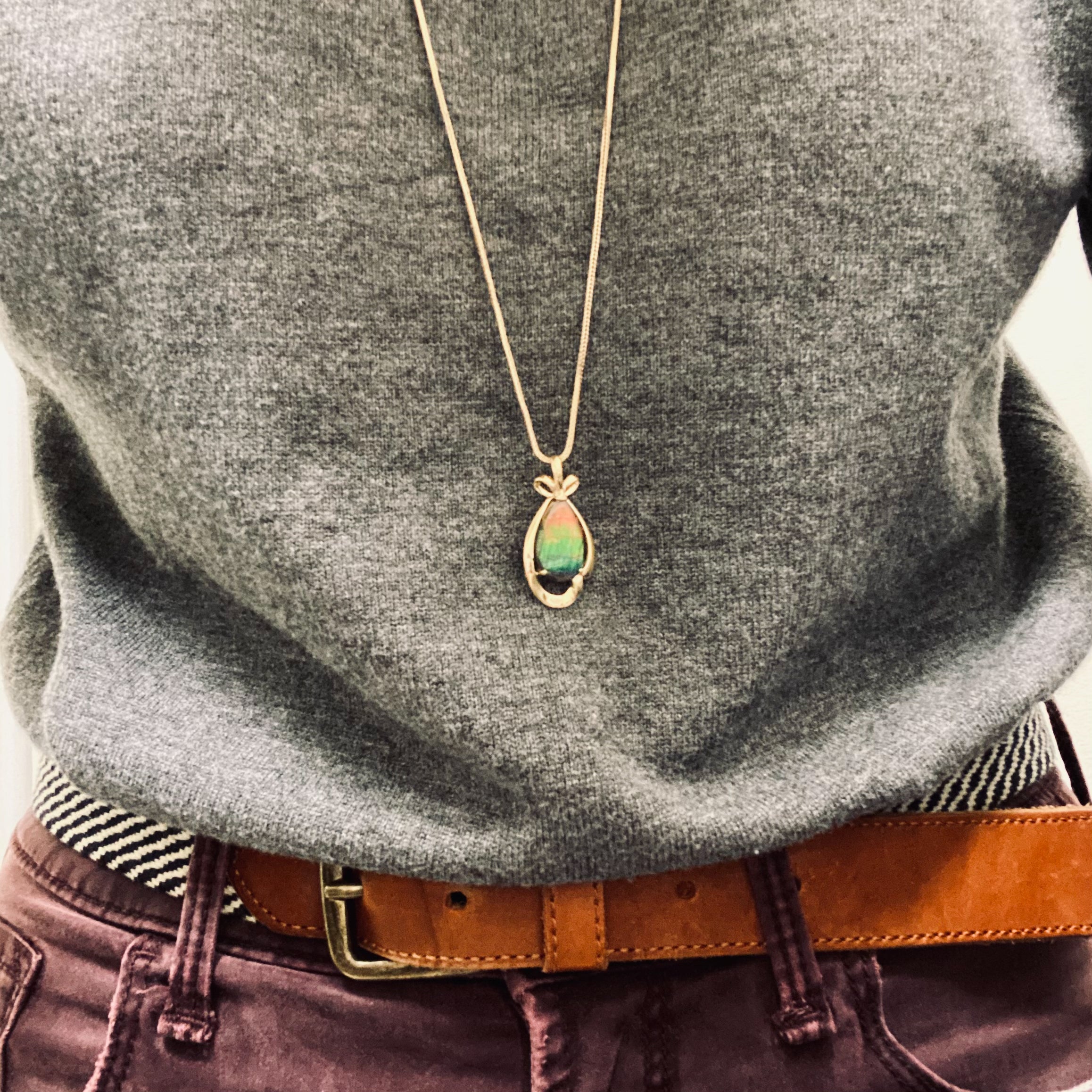 Pear Cut Ammolite Pendant | 3.50ct |